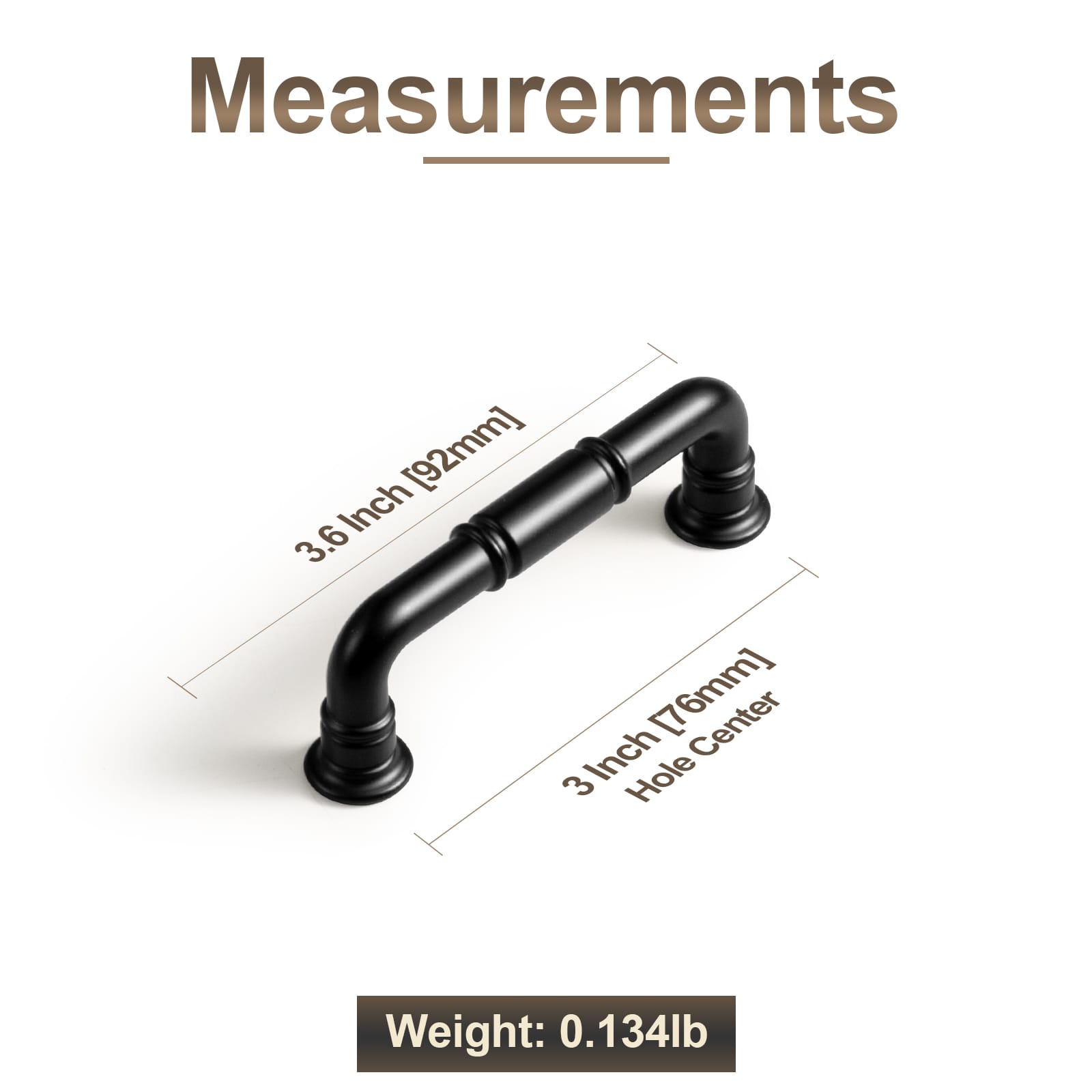Goo-Ki Vintage Brass Pipe Style Cabinet Handles for Modern - Rustic Interiors