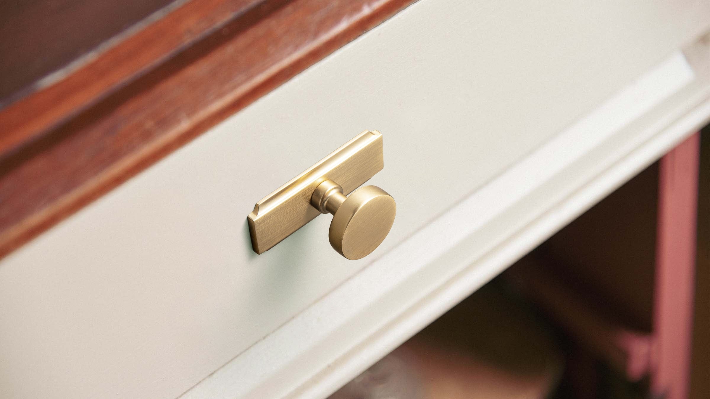 Goo-Ki Vintage Brass Zinc Alloy Cabinet Knob with Back Plate Single Hole Center Kitchen Hardware