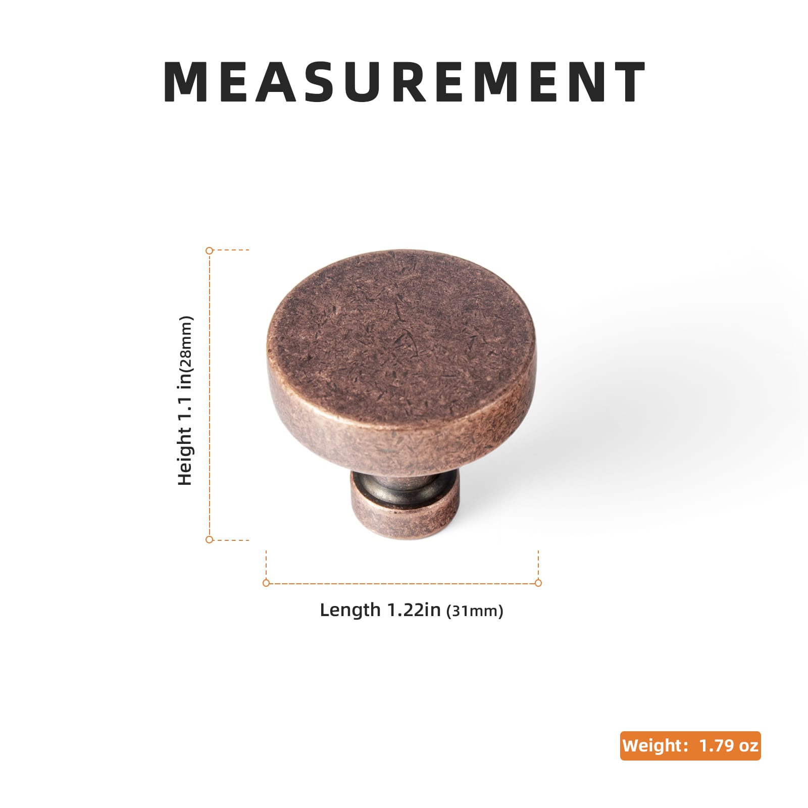 Goo-Ki Vintage Brass Zinc Alloy Cabinet Knob with Back Plate Single Hole Center Kitchen Hardware