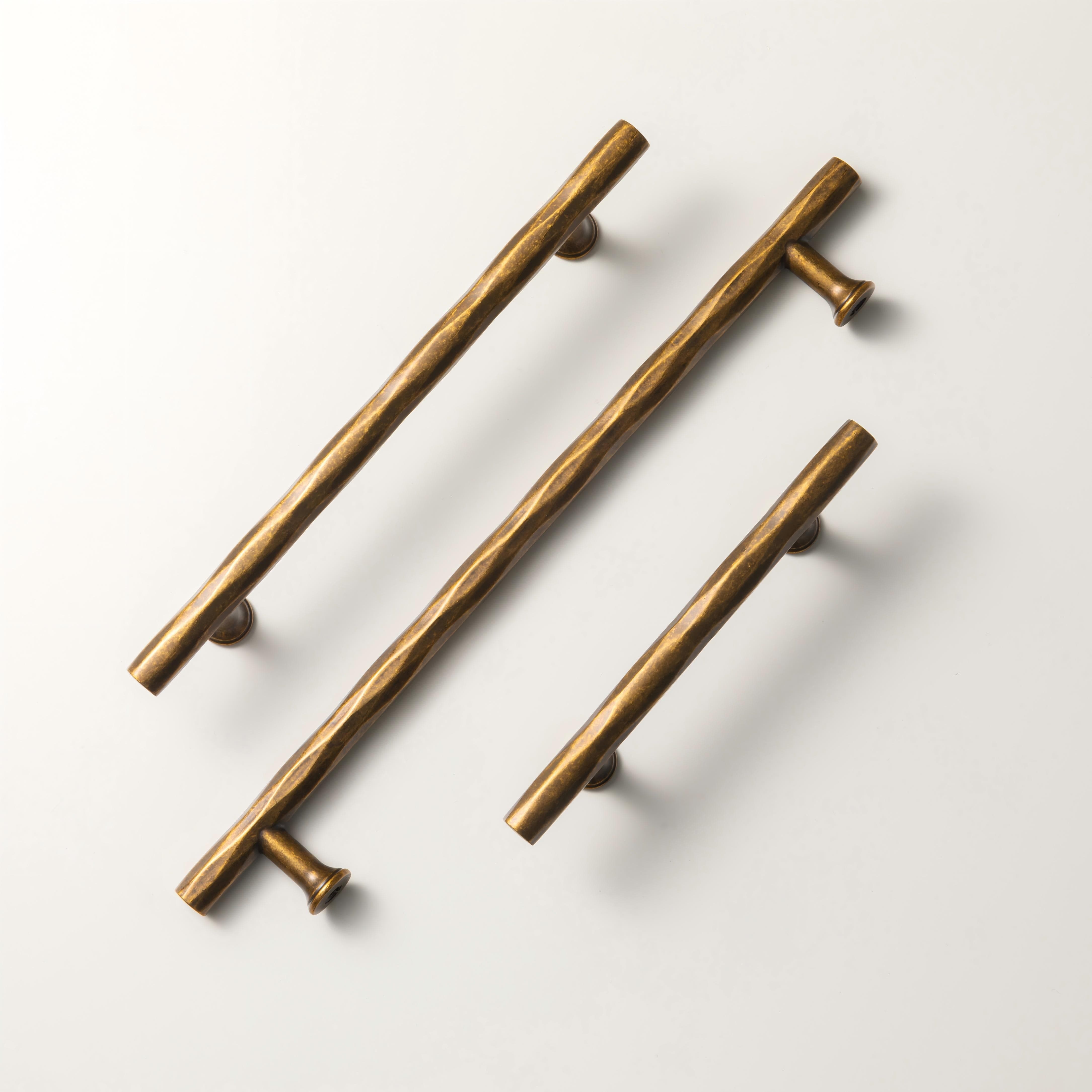 Goo-Ki Vintage Brass Zinc Alloy Twisted Texture Cabinet Pulls - Kitchen Cupboard Dresser Handles