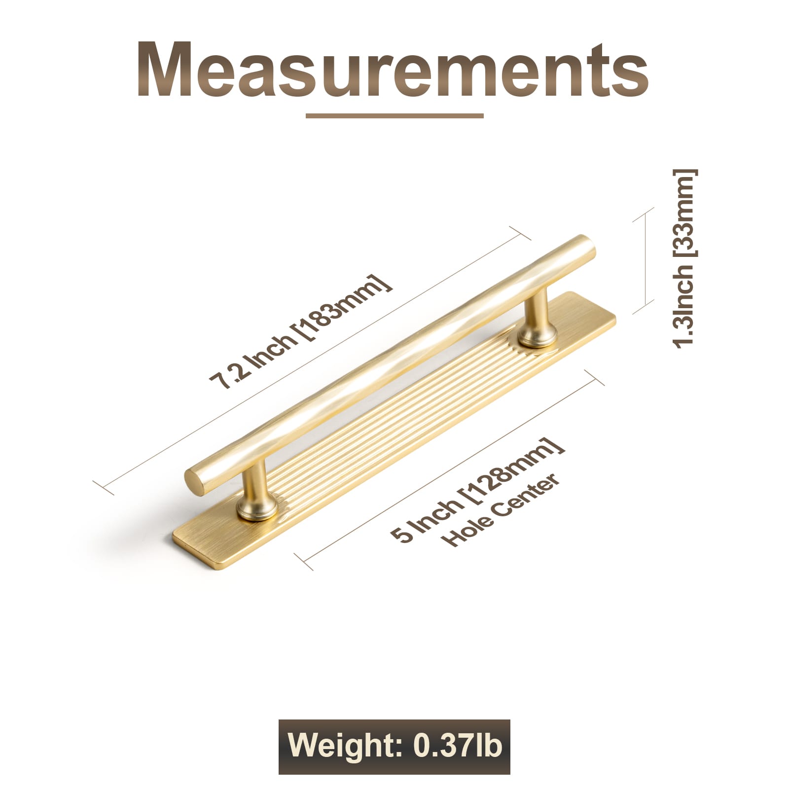 Goo-Ki Vintage Brass Zinc Alloy Twisted Texture Cabinet Pulls - Kitchen Cupboard Dresser Handles