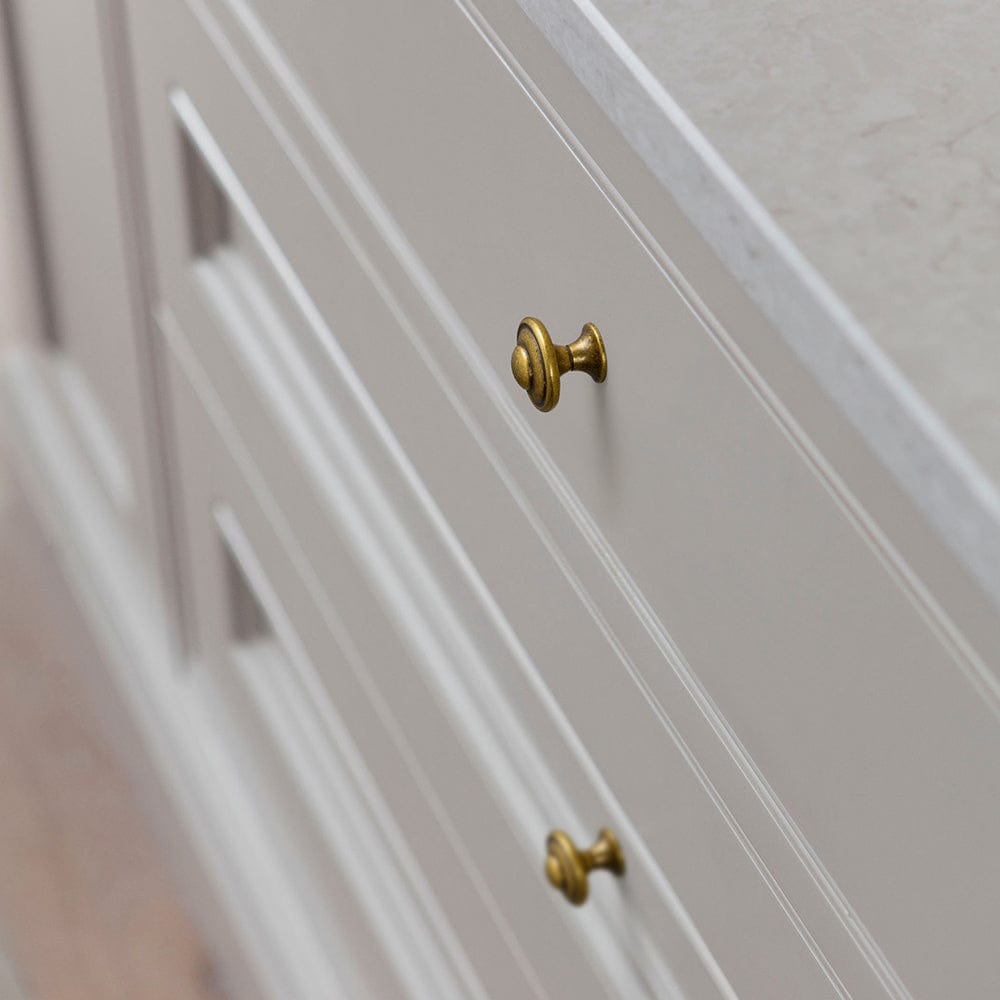 Goo-Ki Vintage Decorative Cabinet Knobs with Layered Concentric Ring Design for Classic Kitchen Drawer