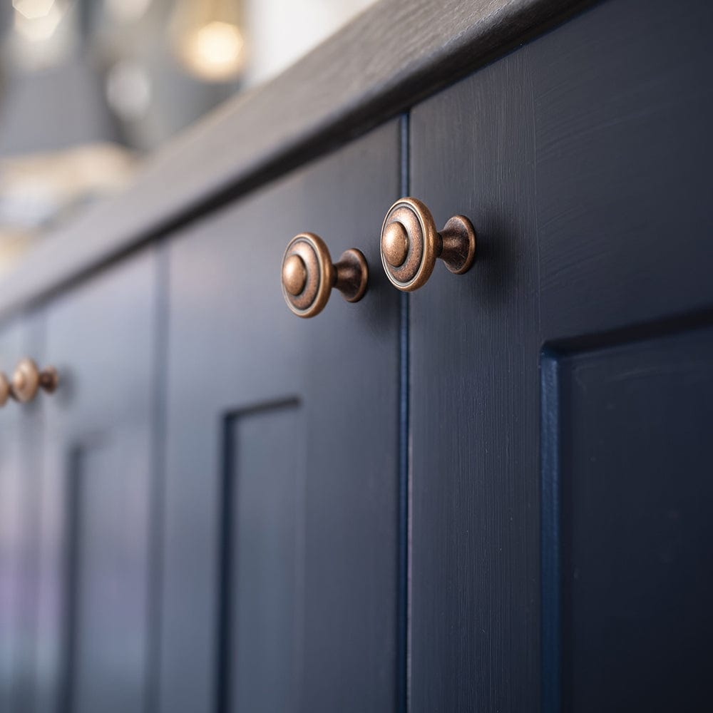 Goo-Ki Vintage Decorative Cabinet Knobs with Layered Concentric Ring Design for Classic Kitchen Drawer