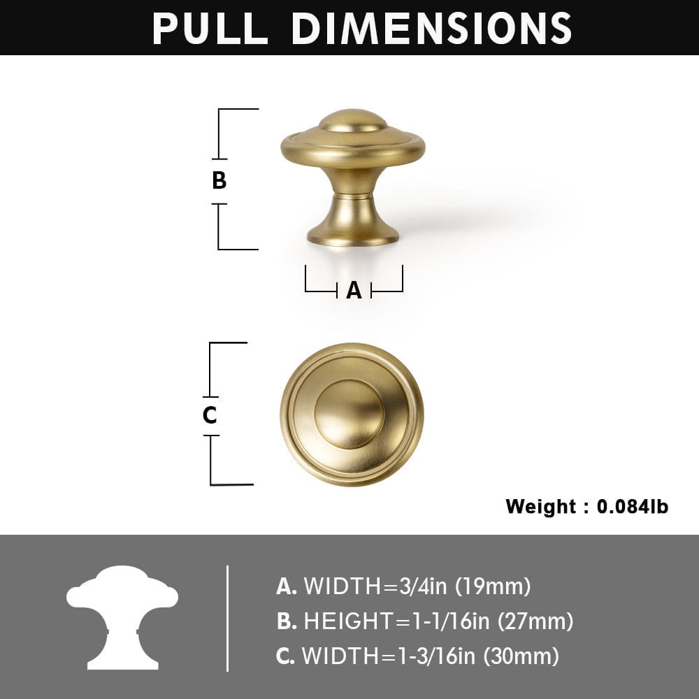 Goo-Ki Vintage Decorative Cabinet Knobs with Layered Concentric Ring Design for Classic Kitchen Drawer