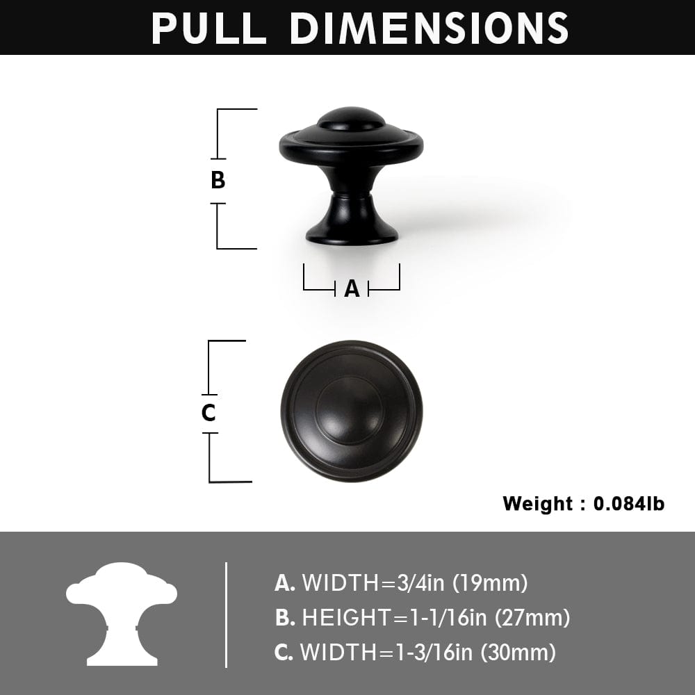 Goo-Ki Vintage Decorative Cabinet Knobs with Layered Concentric Ring Design for Classic Kitchen Drawer