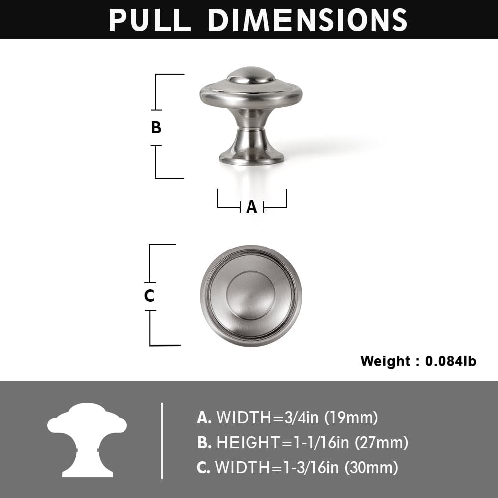 Goo-Ki Vintage Decorative Cabinet Knobs with Layered Concentric Ring Design for Classic Kitchen Drawer