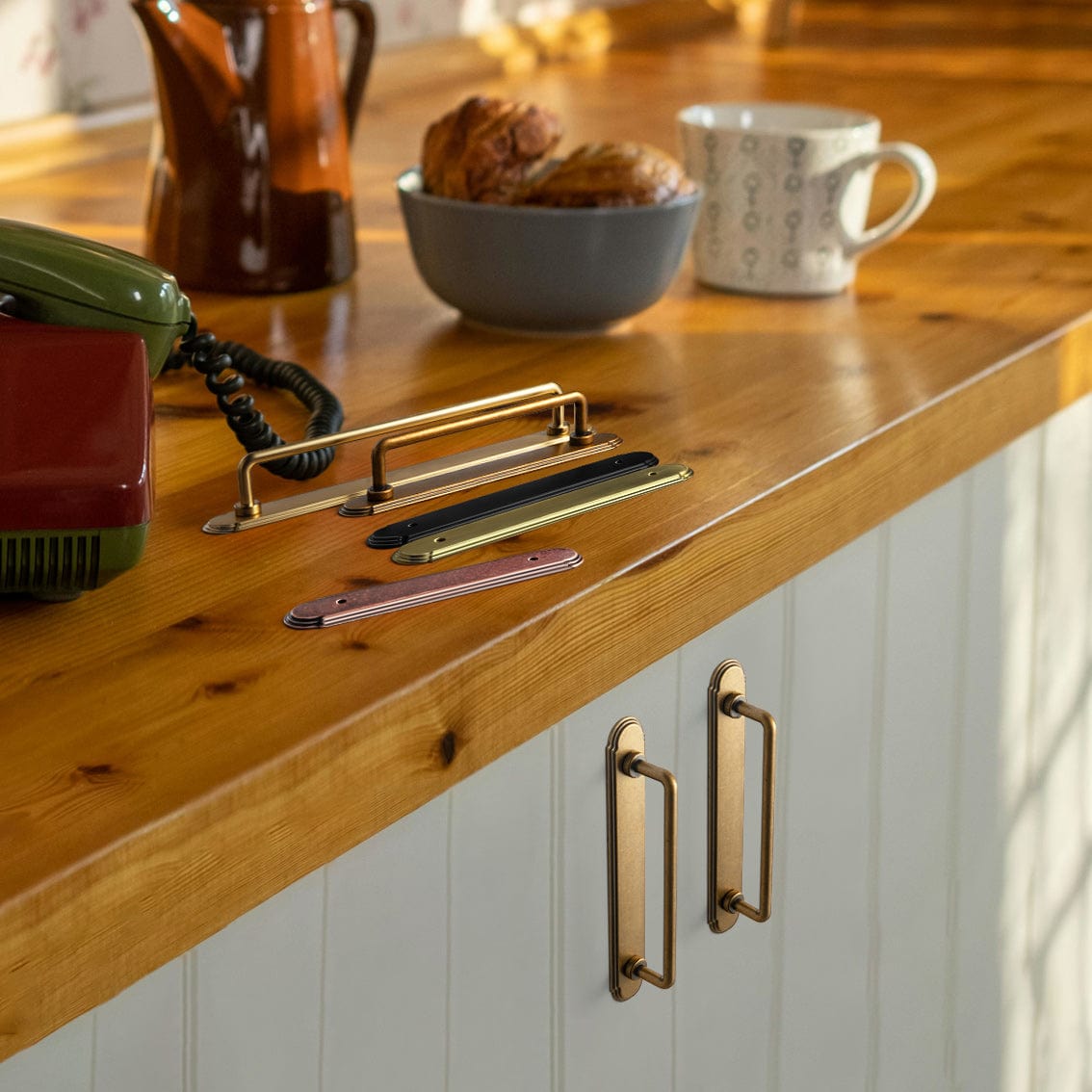 Goo-Ki Vintage Drawer Handles with Back Plate - Cabinet Bar Pulls for Kitchen Bathroom Hardware