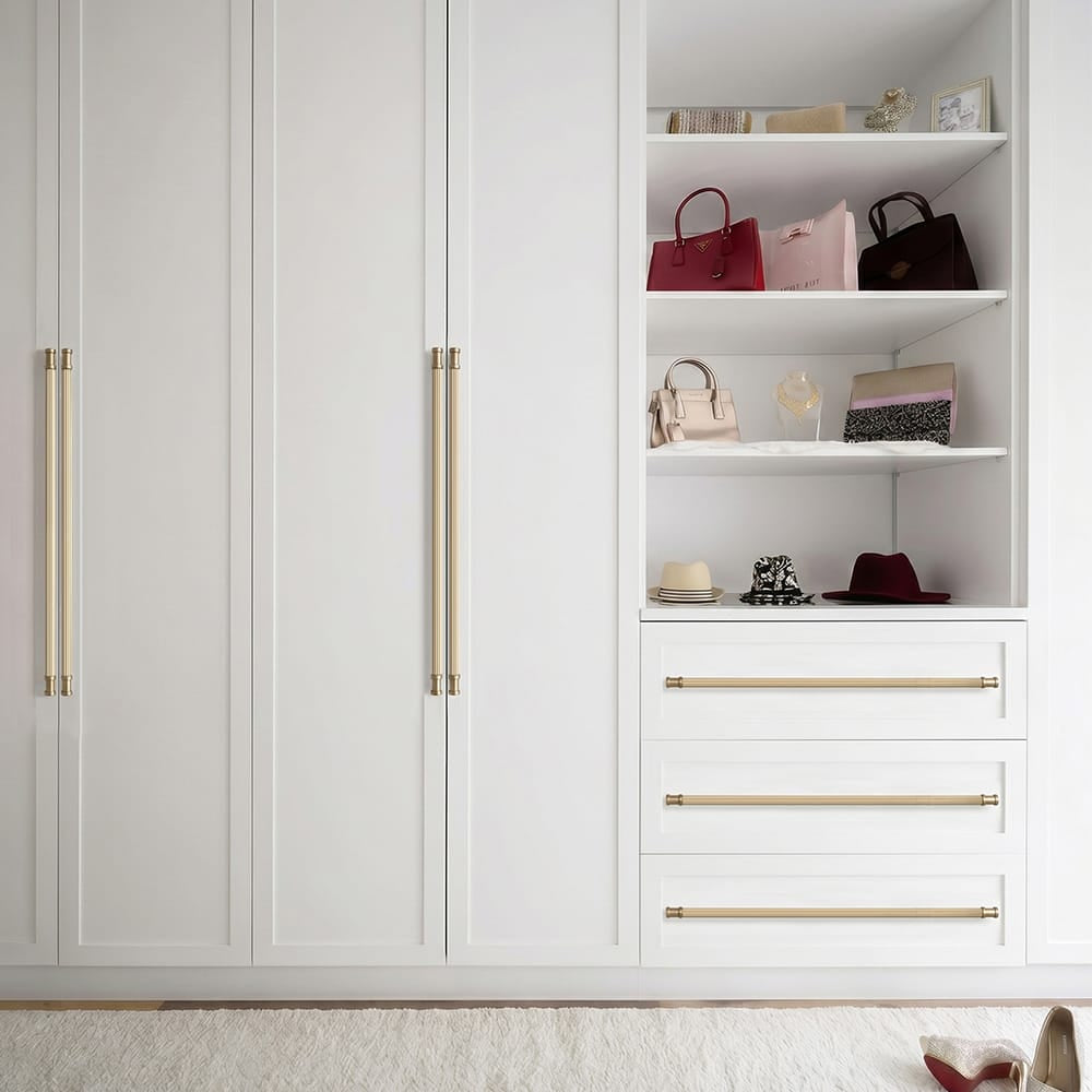 Goo-Ki Vintage Fluted Vintage Cabinet Pulls Textured Vertical Striped Bar Pulls for Kitchen Cabinets