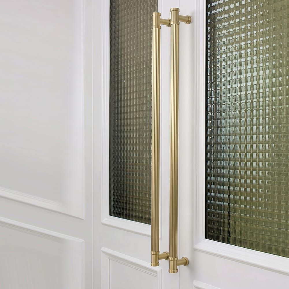 Goo-Ki Vintage Fluted Vintage Cabinet Pulls Textured Vertical Striped Bar Pulls for Kitchen Cabinets