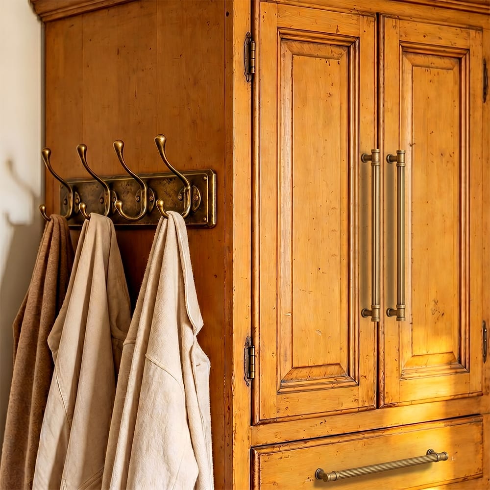Goo-Ki Vintage Fluted Vintage Cabinet Pulls Textured Vertical Striped Bar Pulls for Kitchen Cabinets