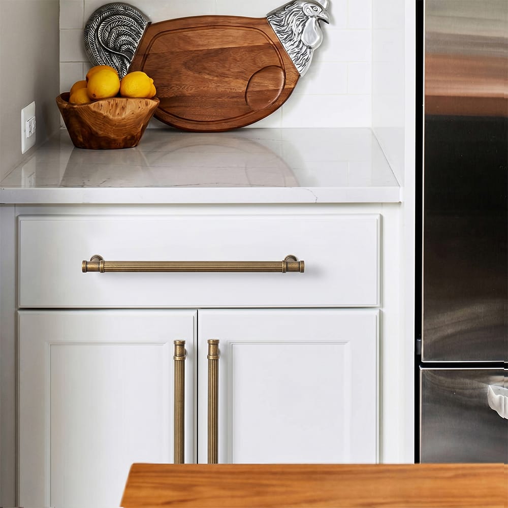 Goo-Ki Vintage Fluted Vintage Cabinet Pulls Textured Vertical Striped Bar Pulls for Kitchen Cabinets