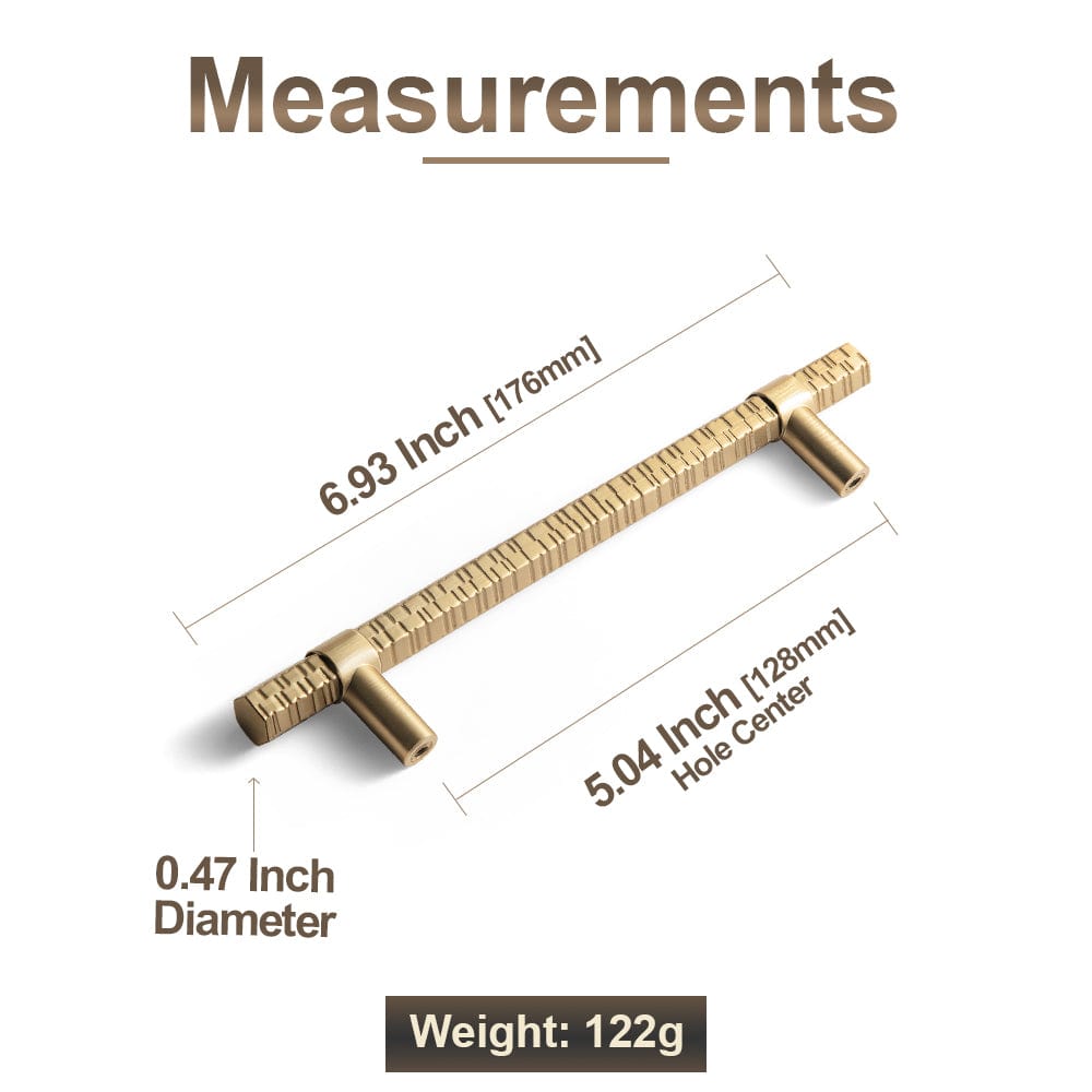 Goo-Ki Vintage Kitchen Cabinet T-Bar Pulls Knurled Antique Cabinet Handles