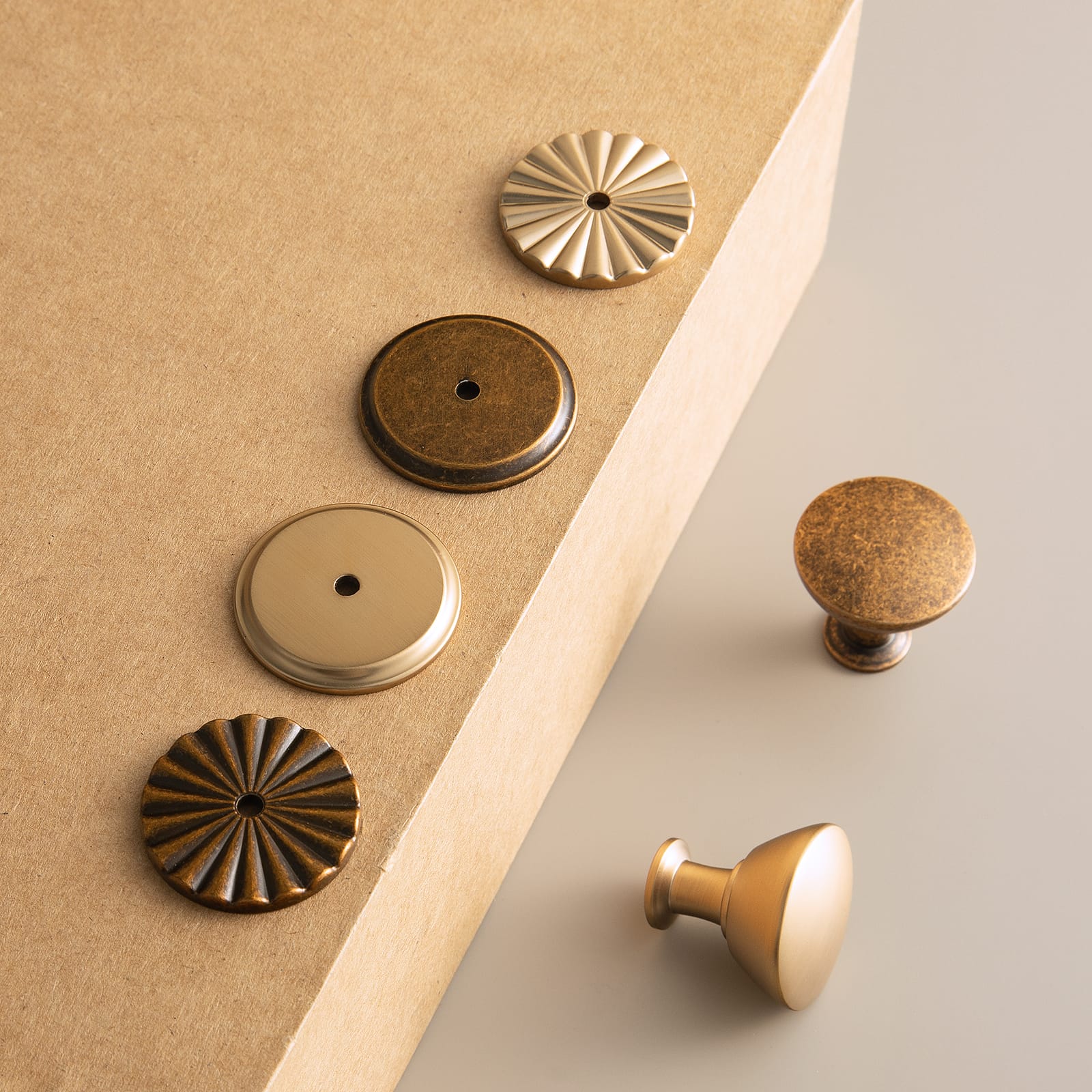 Goo-Ki Vintage & Modern Zinc Alloy Cabinet Knobs with Decorative Backplates Furniture Hardware for Cabinets & Dressers