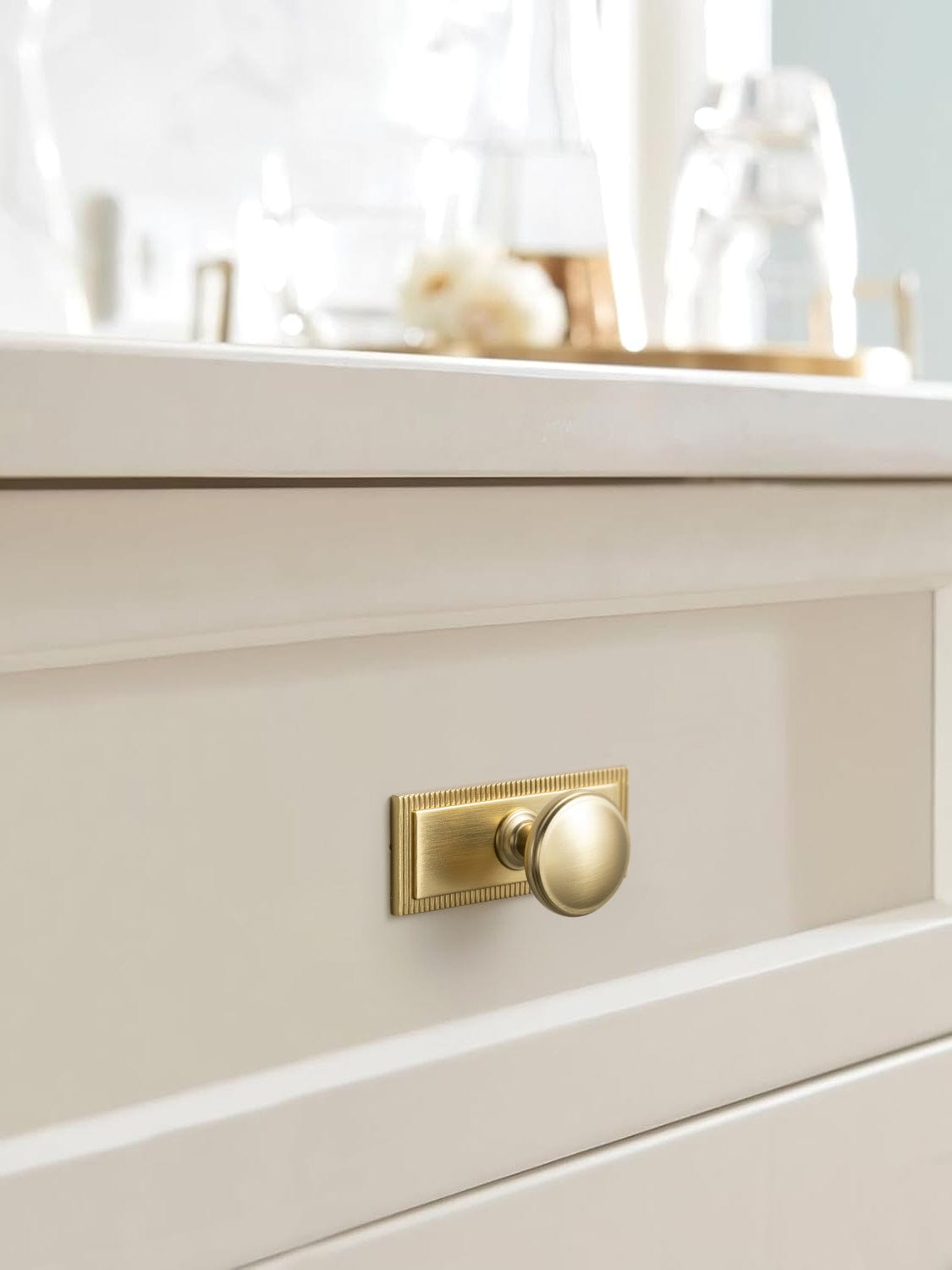 Goo-Ki Vintage Retro Bronze Drawer Knob Kitchen Hardware Single Hole Cabinet Knobs with Back Plate