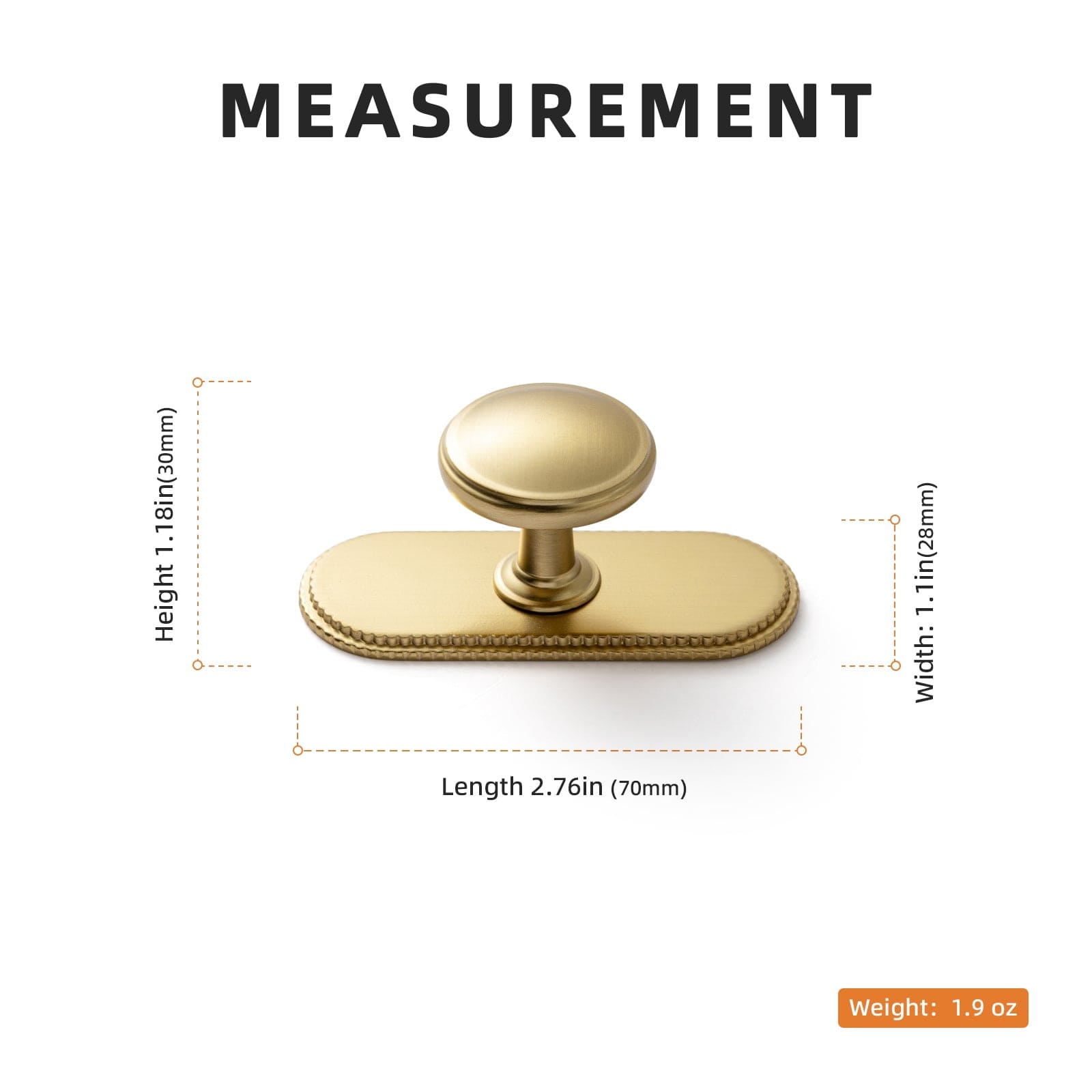 Goo-Ki Vintage Retro Bronze Drawer Knob Kitchen Hardware Single Hole Cabinet Knobs with Back Plate