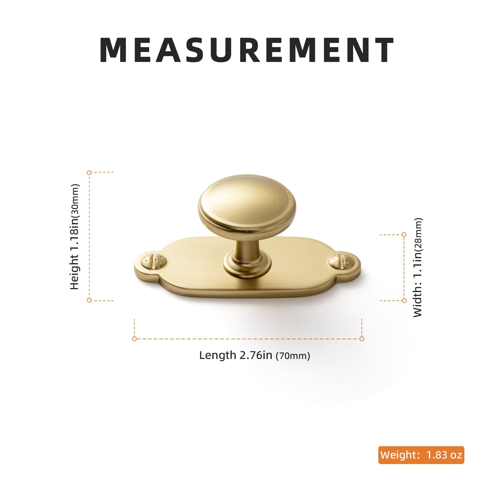 Goo-Ki Vintage Retro Bronze Drawer Knob Kitchen Hardware Single Hole Cabinet Knobs with Back Plate