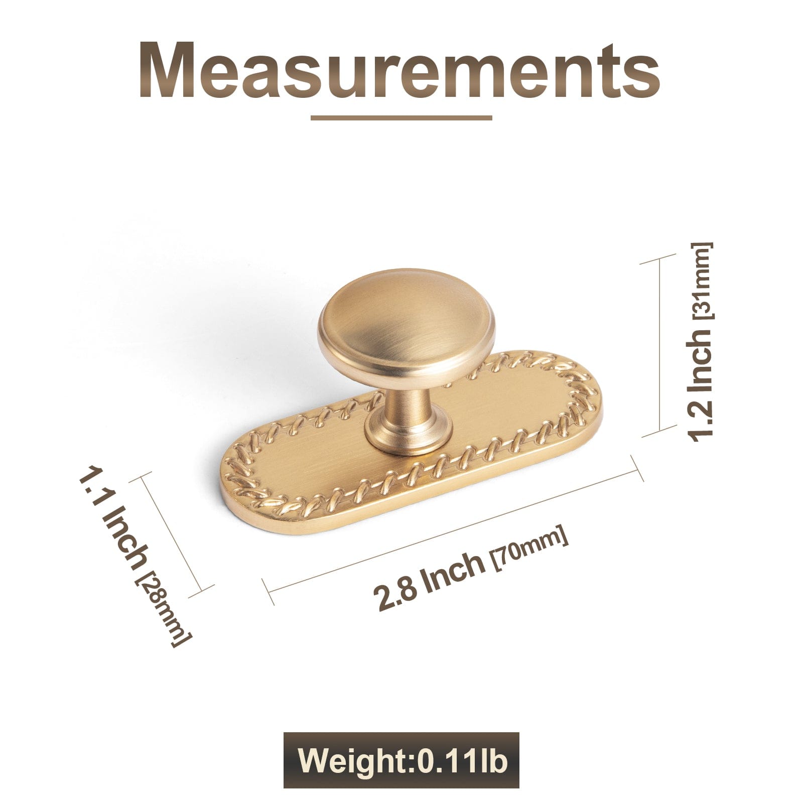 Goo-Ki Vintage Retro Bronze Drawer Knob Kitchen Hardware Single Hole Cabinet Knobs with Back Plate