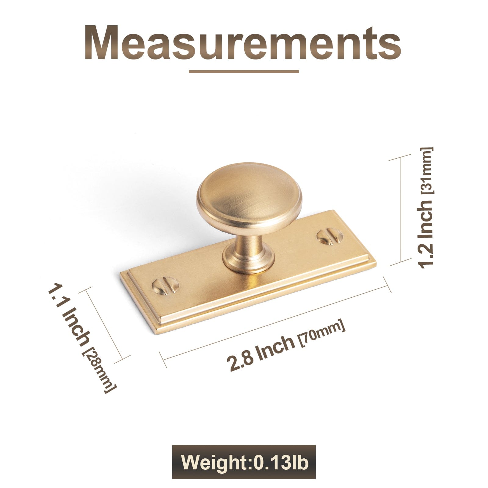 Goo-Ki Vintage Retro Bronze Drawer Knob Kitchen Hardware Single Hole Cabinet Knobs with Back Plate