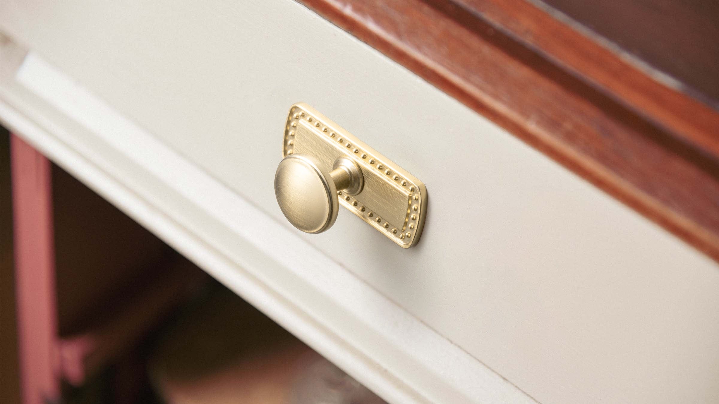 Goo-Ki Vintage Retro Bronze Drawer Knob Kitchen Hardware Single Hole Cabinet Knobs with Back Plate