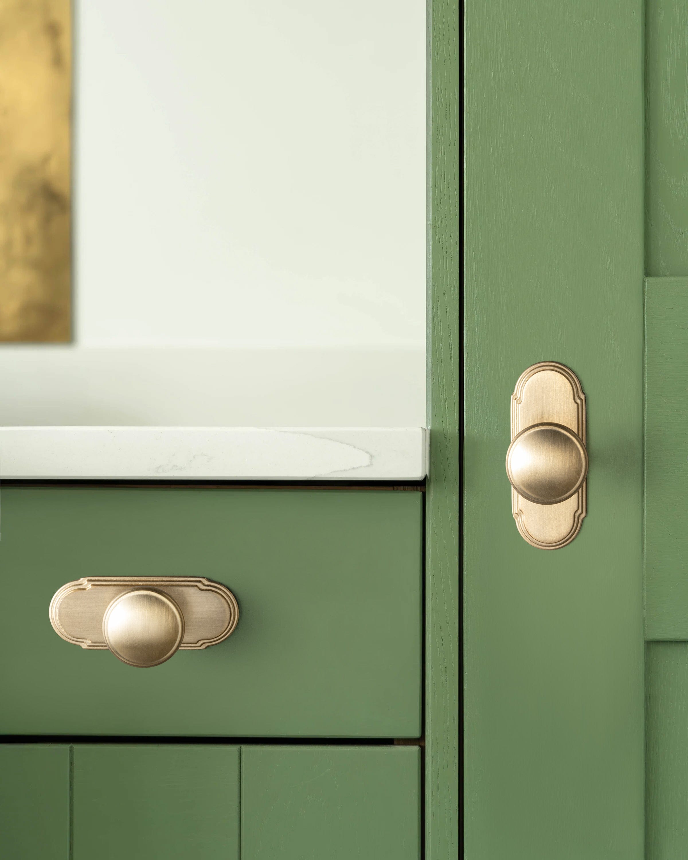 Goo-Ki Vintage Retro Bronze Drawer Knob Kitchen Hardware Single Hole Cabinet Knobs with Back Plate