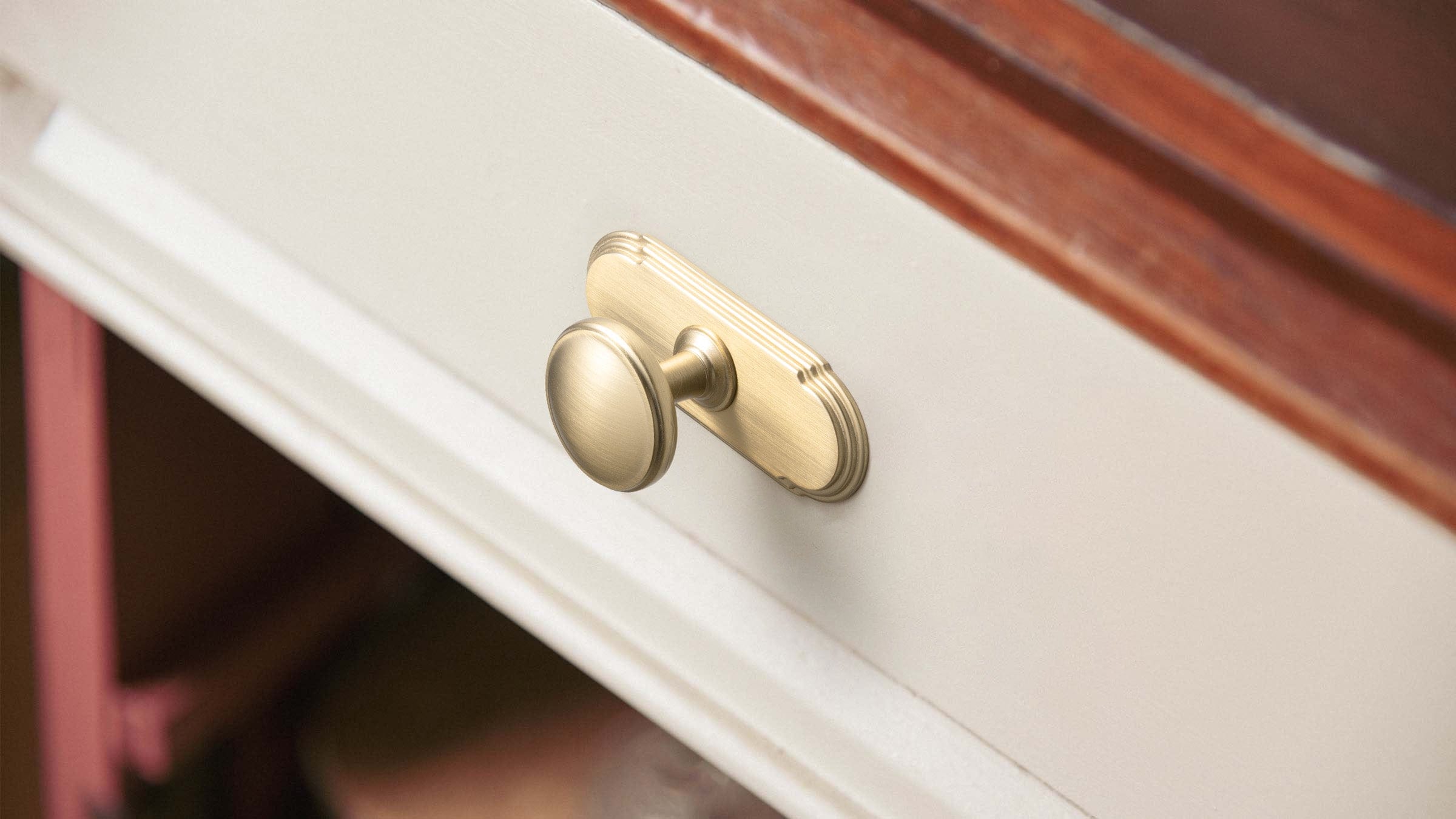 Goo-Ki Vintage Retro Bronze Drawer Knob Kitchen Hardware Single Hole Cabinet Knobs with Back Plate