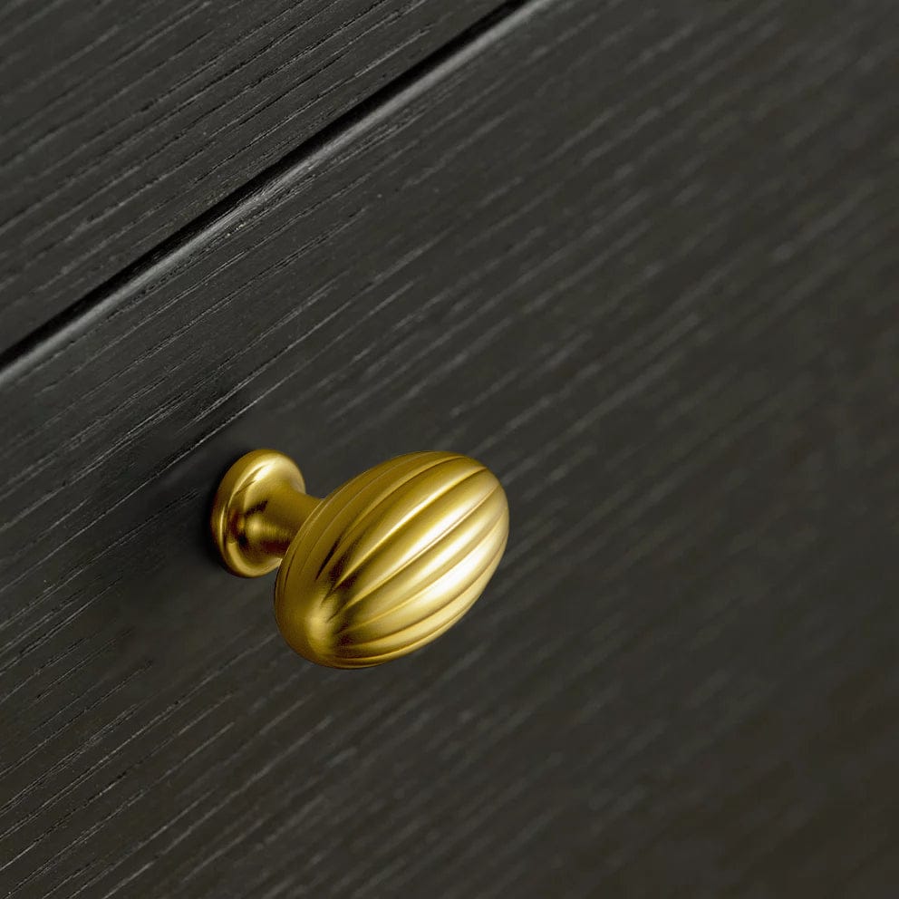 Goo-Ki Vintage Ribbed Oval Zinc Alloy Cabinet Knobs - Sturdy Hardware for Kitchen