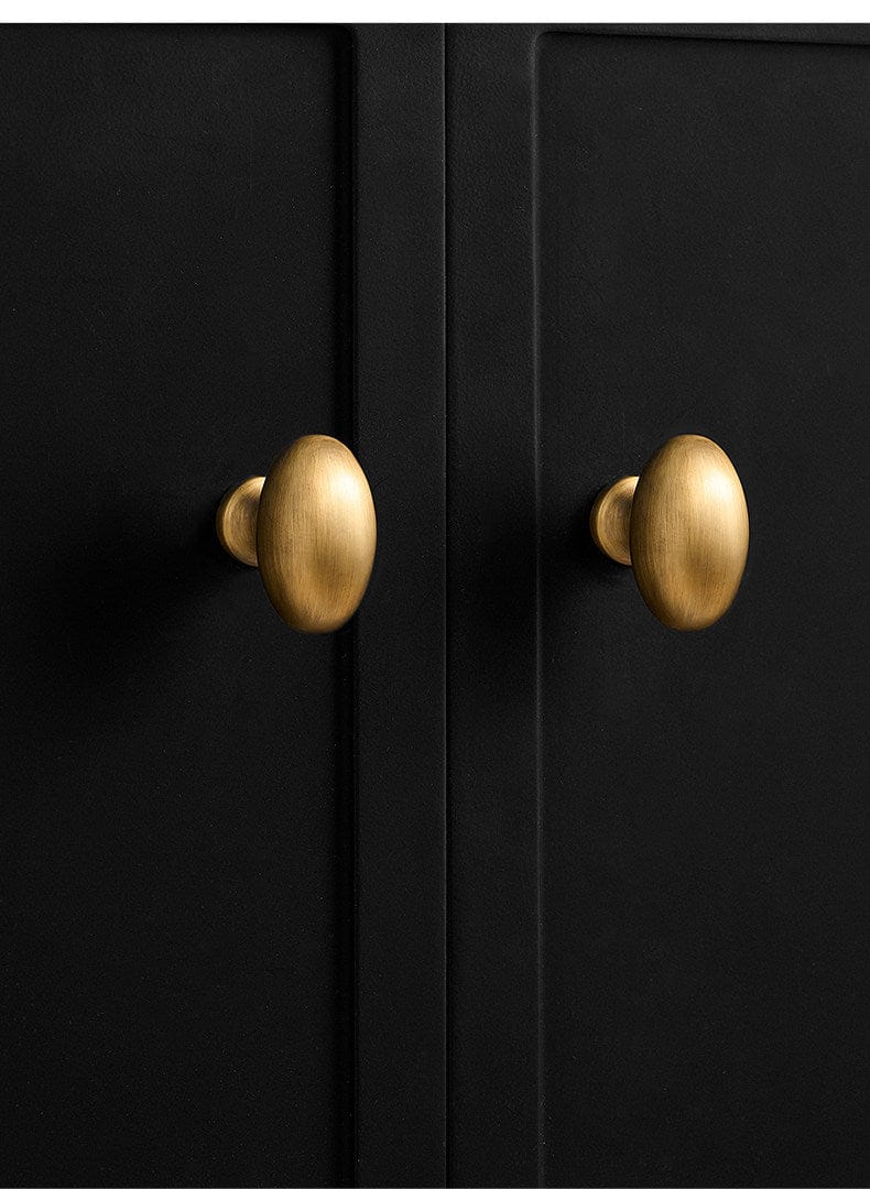 Goo-Ki Vintage Style Solid Brass Oval Pigeon Egg Shape 1.4 Inch Diameter Cabinet Knobs for Kitchen & Bathroom