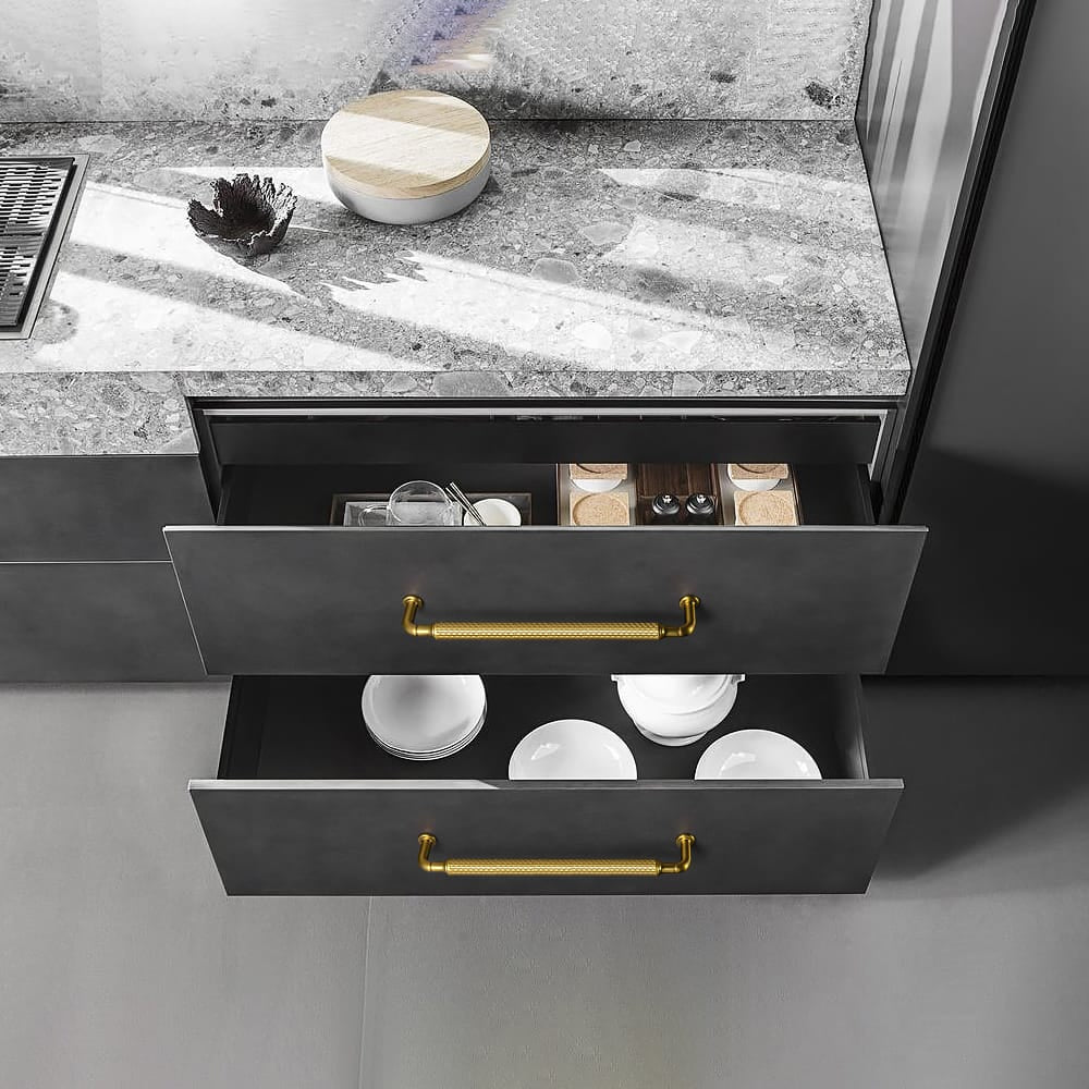 Goo-Ki Vintage Wavy Textured Zinc Alloy Cabinet Pulls for Kitchen Cabinets & Furniture