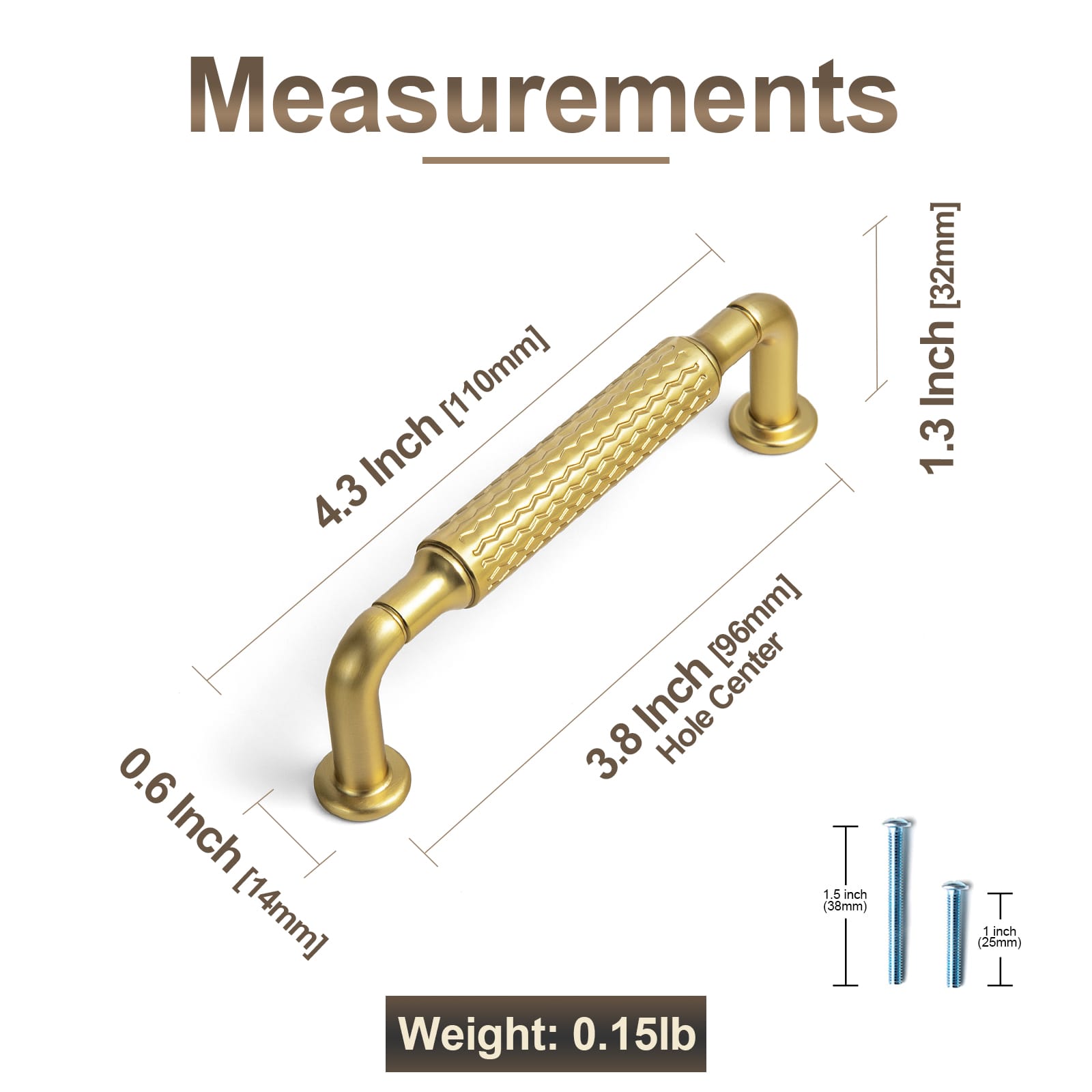 Goo-Ki Vintage Wavy Textured Zinc Alloy Cabinet Pulls for Kitchen Cabinets & Furniture