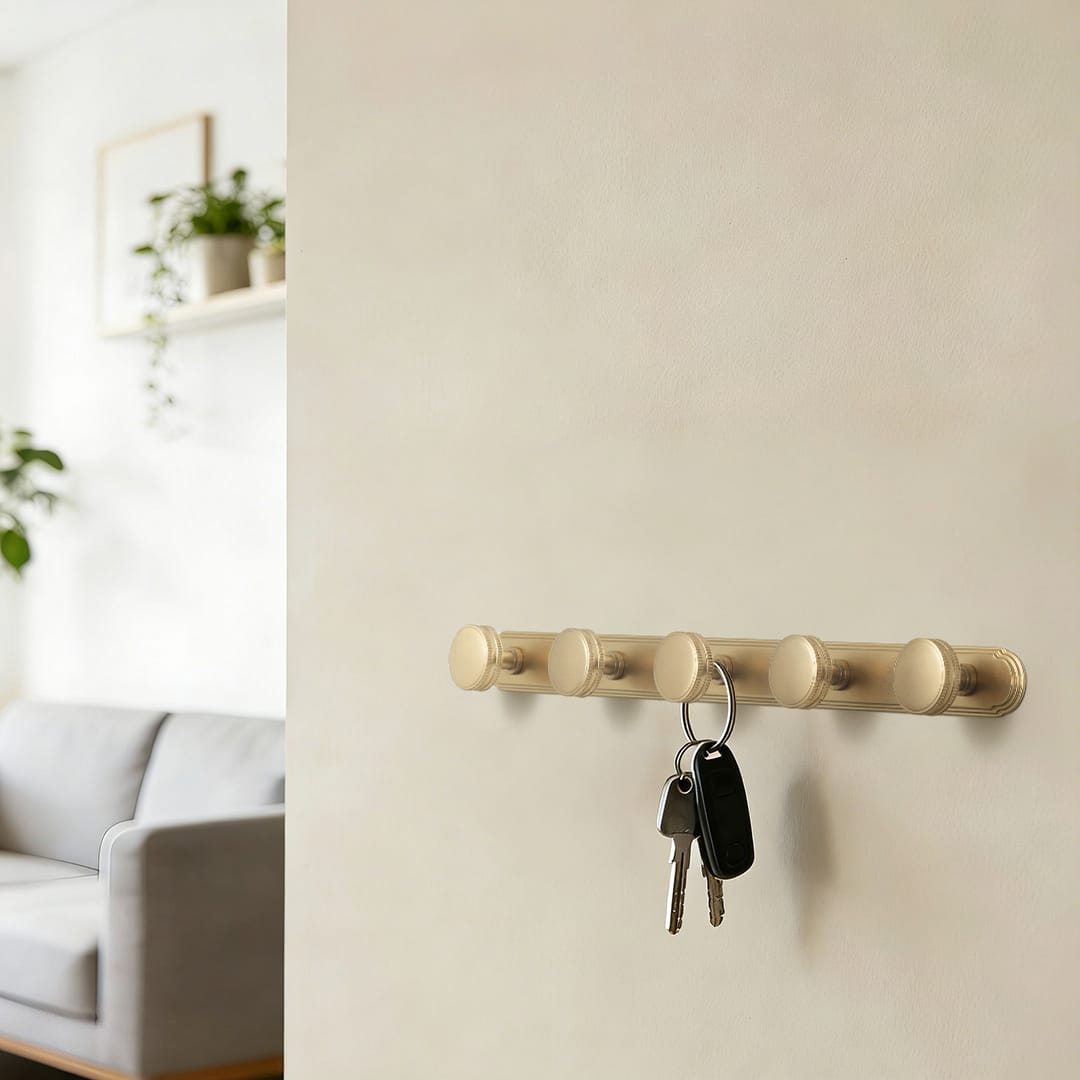 Goo-Ki Vintage Zinc Alloy Coat Hook Rail with Knurled Round Knobs, Wall-Mounted Hanger Rack for Entryway, Bathroom & Closet