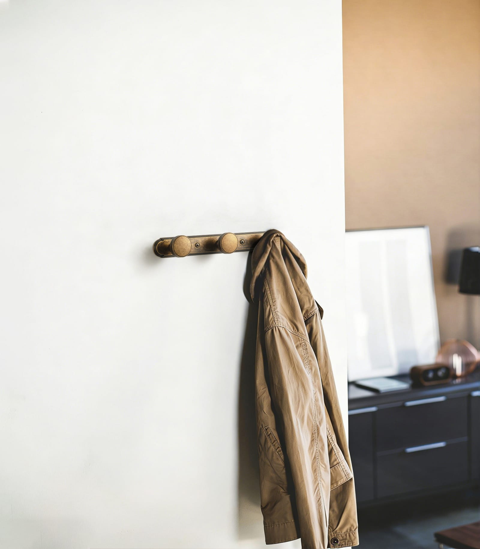 Goo-Ki Vintage Zinc Alloy Coat Hook Rail with Knurled Round Knobs, Wall-Mounted Hanger Rack for Entryway, Bathroom & Closet