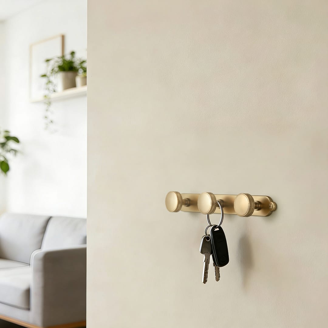 Goo-Ki Vintage Zinc Alloy Coat Hook Rail with Knurled Round Knobs, Wall-Mounted Hanger Rack for Entryway, Bathroom & Closet