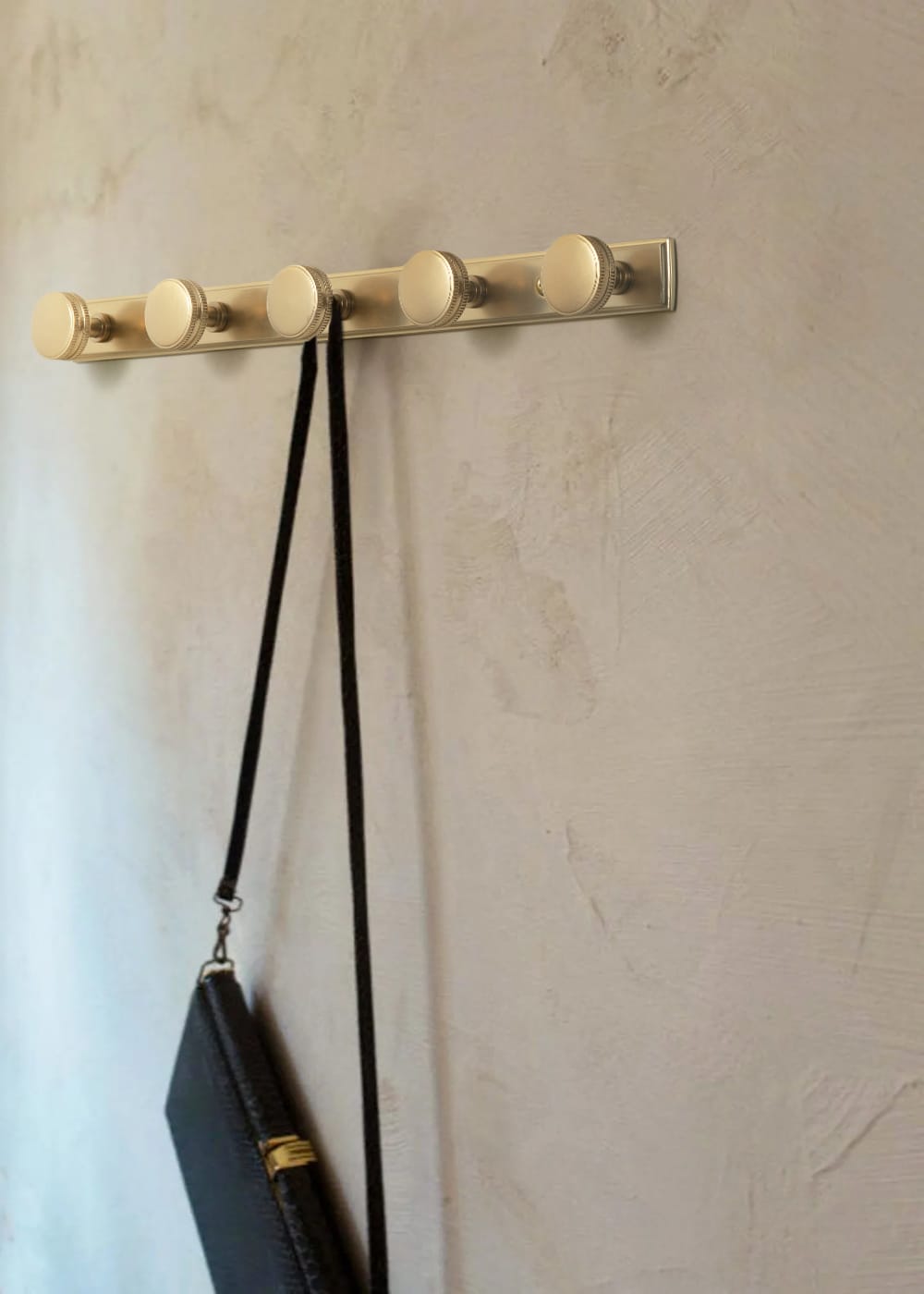 Goo-Ki Vintage Zinc Alloy Coat Hook Rail with Knurled Round Knobs, Wall-Mounted Hanger Rack for Entryway, Bathroom & Closet