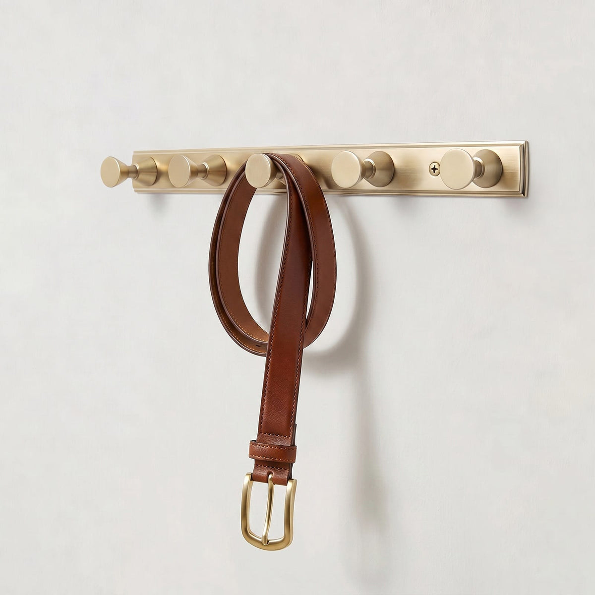 Goo-Ki Wall Mount Hook Rail, Zinc Alloy Backplate with Aluminum Hooks for Entryway & Bathroom Organization