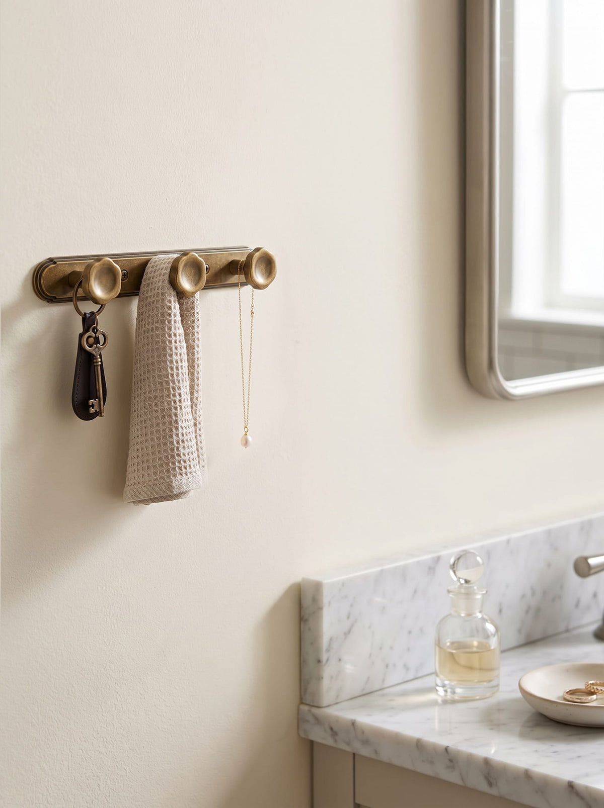 Goo-Ki Wall Mounted Zinc Alloy Floral Knob Coat Hook Rack, Decorative Robe Hook Rail for Home Storage & Decor