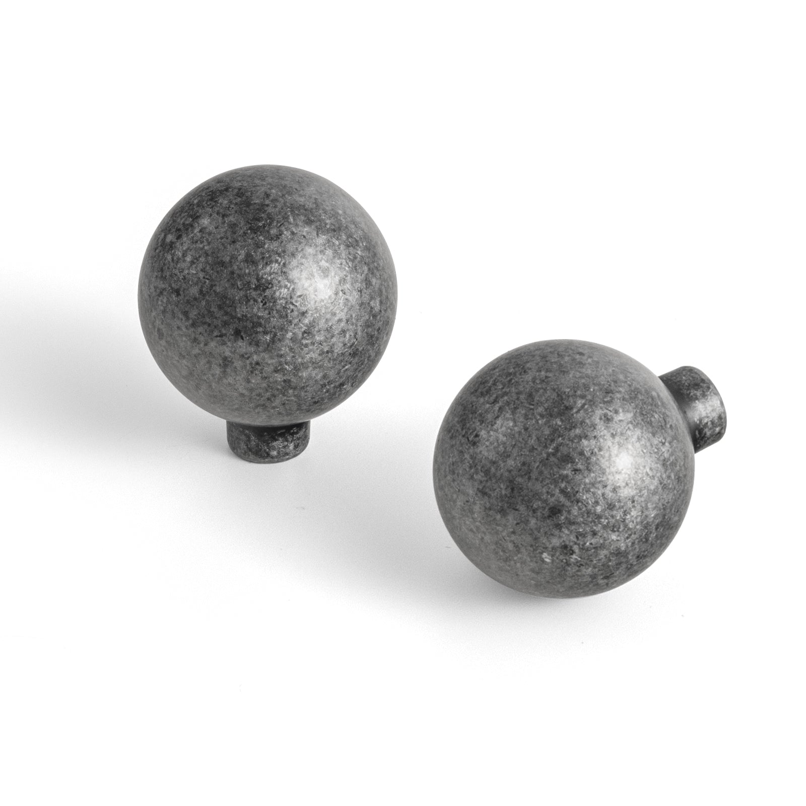 Goo-Ki Weathered Nickel / 1.2'' Knob / 6 Pack Industrial Style Matte Silver Cabinet Handles Modern Stylish Pulls for Home Cabinets