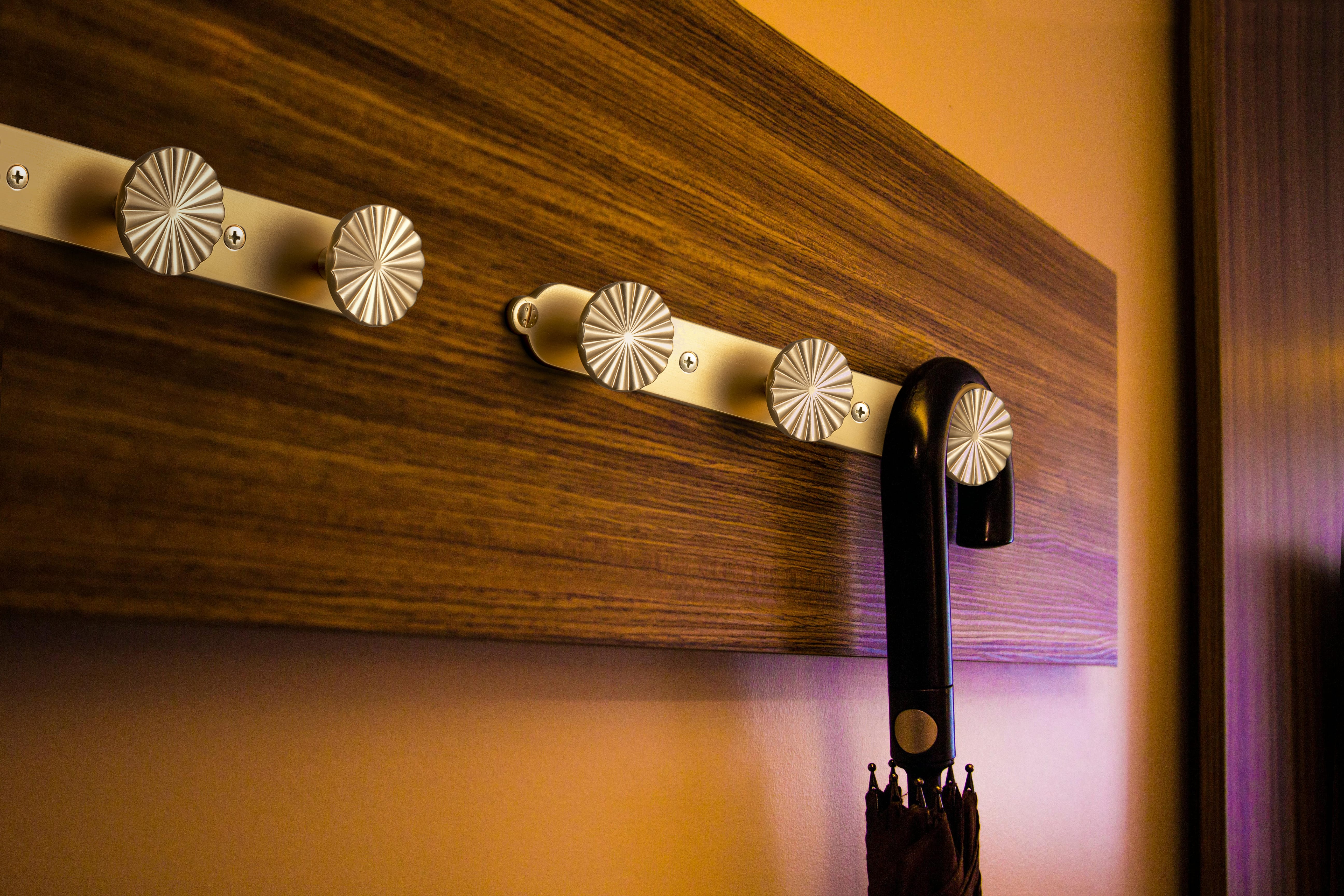 Goo-Ki Zinc Alloy Coat Hook Bar with Ornate Radiating Sunburst Knobs, Wall Mounted Robe Hanger for Entryway, Bathroom & Closet