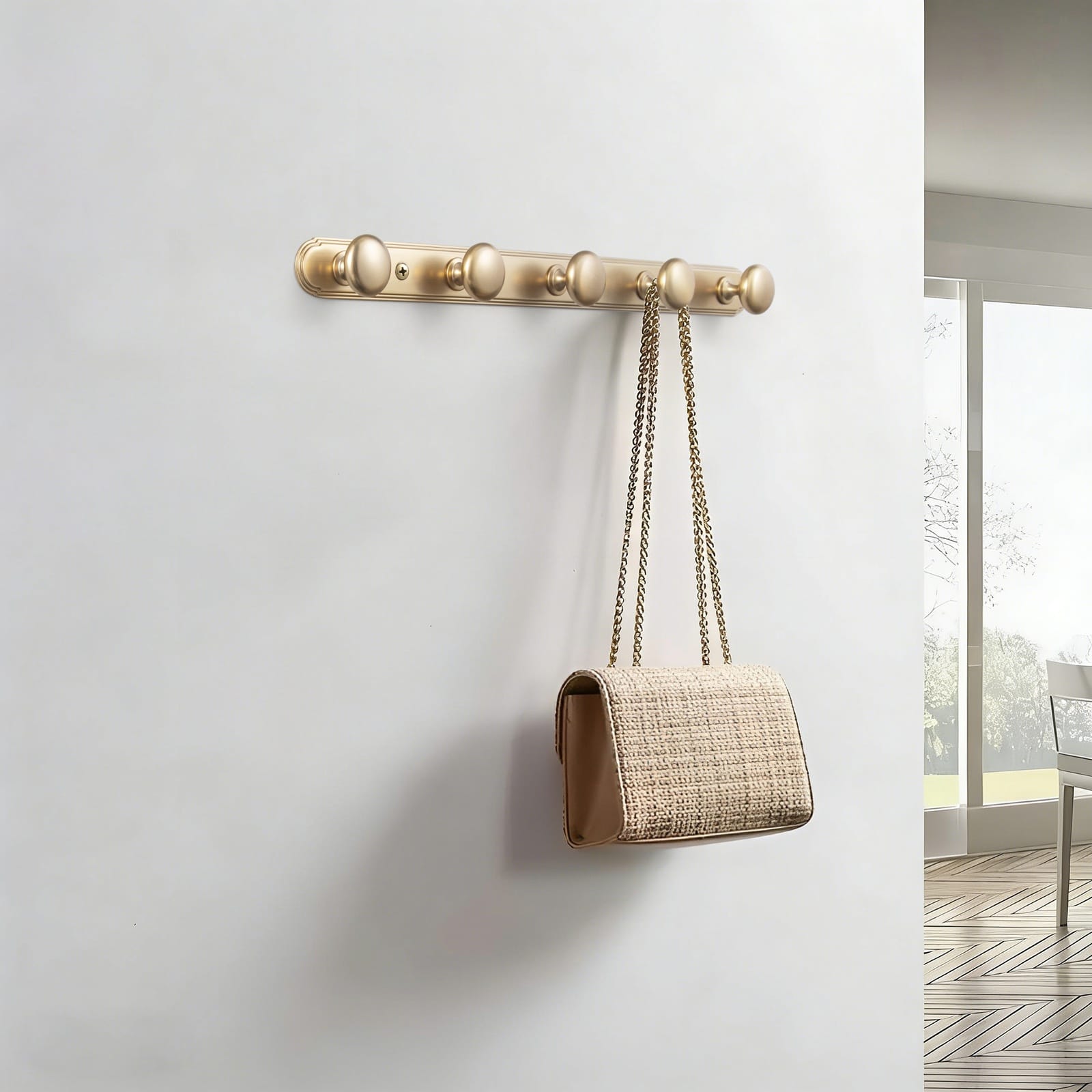 Goo-Ki Zinc Alloy Coat Hook - Retro Decorative Wall Hanger Rail with Round Knobs for Coats, Towels & Home Organization
