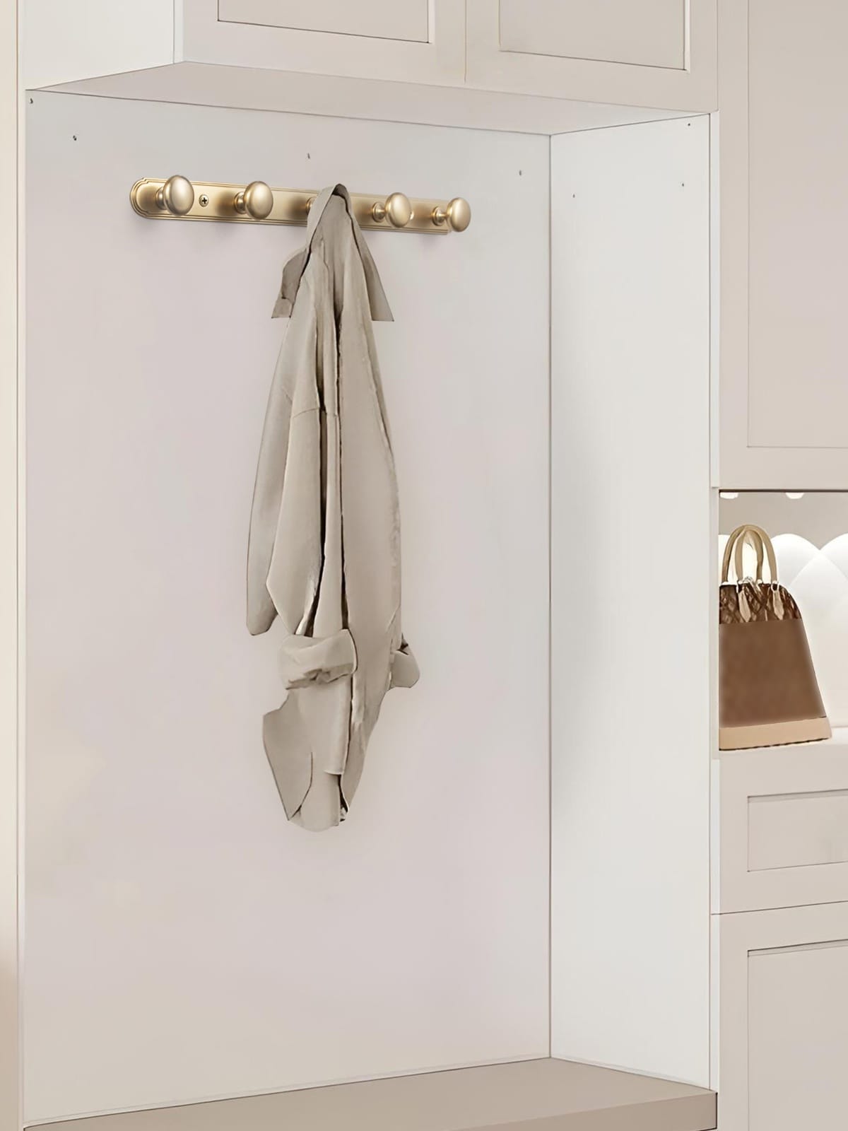 Goo-Ki Zinc Alloy Coat Hook - Retro Decorative Wall Hanger Rail with Round Knobs for Coats, Towels & Home Organization