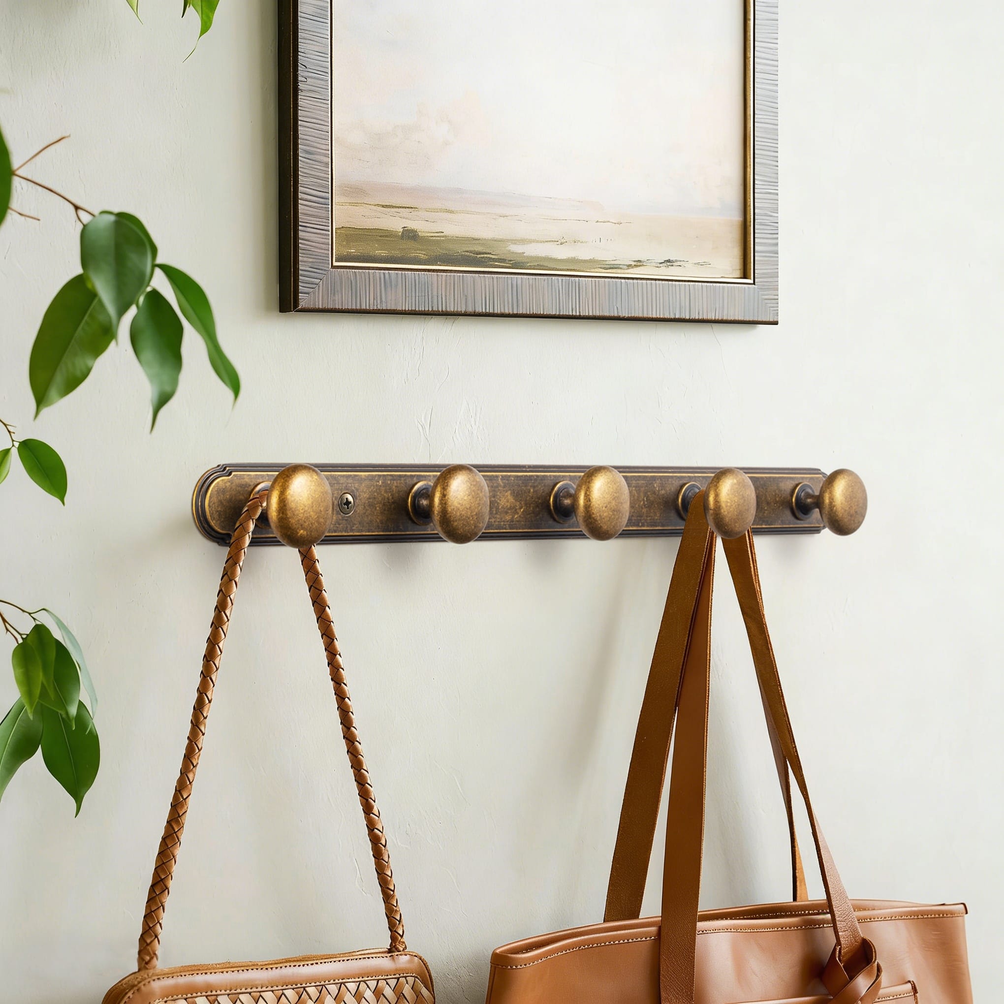 Goo-Ki Zinc Alloy Coat Hook - Retro Decorative Wall Hanger Rail with Round Knobs for Coats, Towels & Home Organization