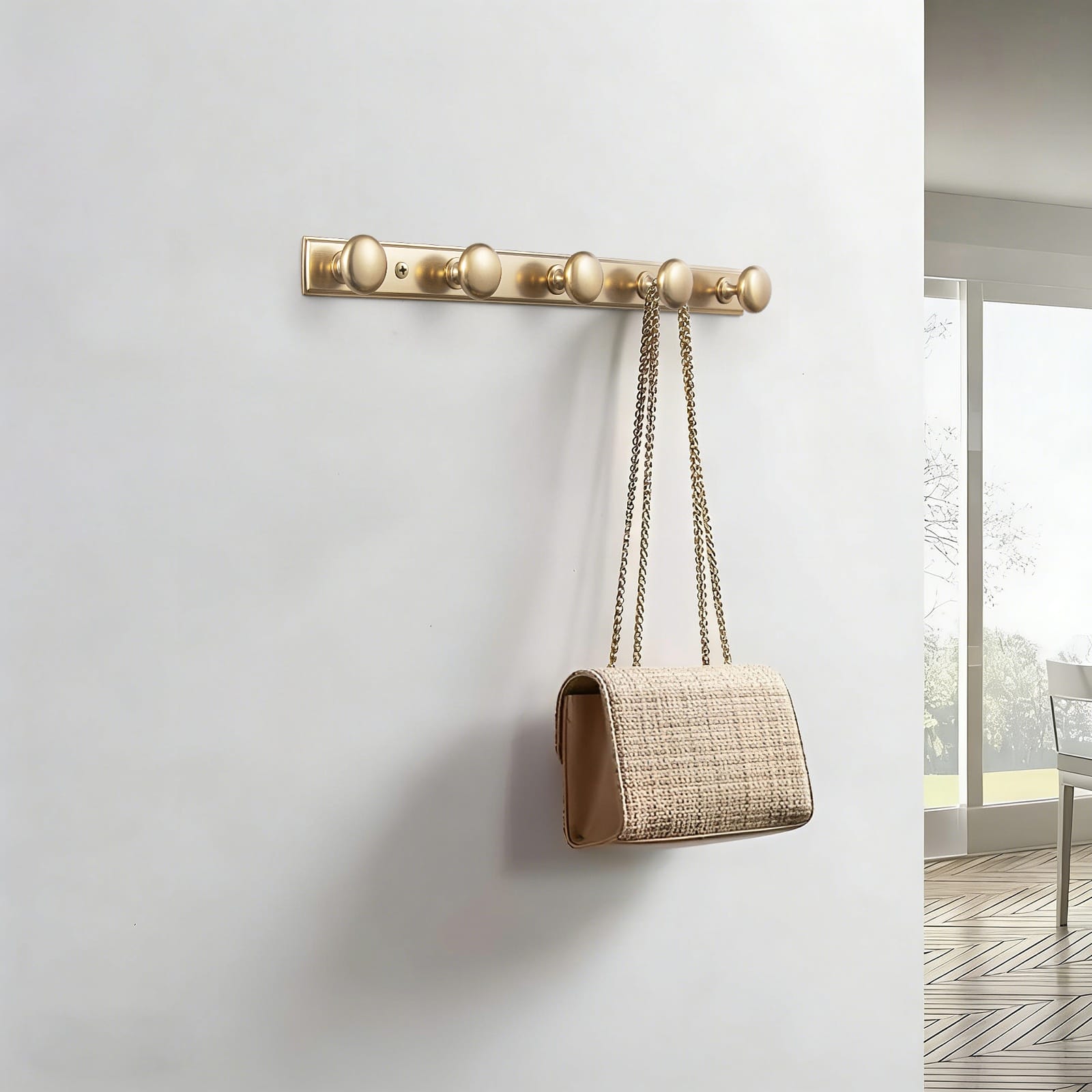 Goo-Ki Zinc Alloy Coat Hook - Retro Decorative Wall Hanger Rail with Round Knobs for Coats, Towels & Home Organization