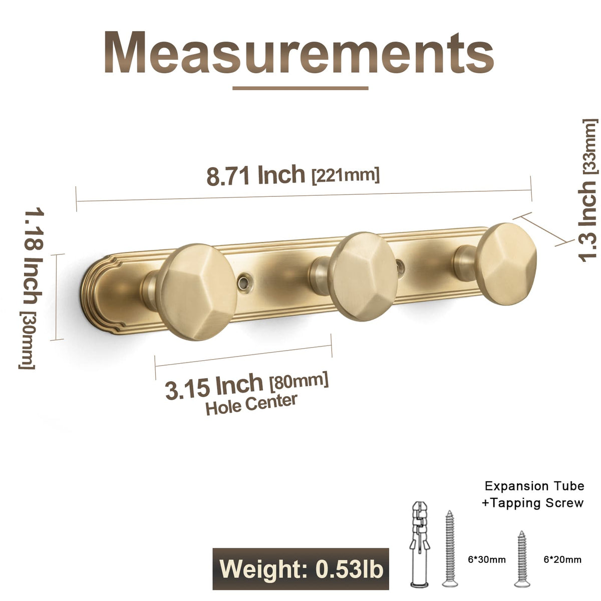 Goo-Ki Zinc Alloy Decorative Wall Mounted Coat Hook Rack, Heavy Duty Multipurpose Hanger