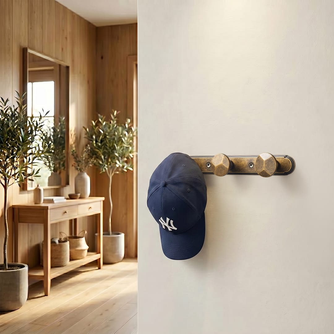 Goo-Ki Zinc Alloy Decorative Wall Mounted Coat Hook Rack, Heavy Duty Multipurpose Hanger