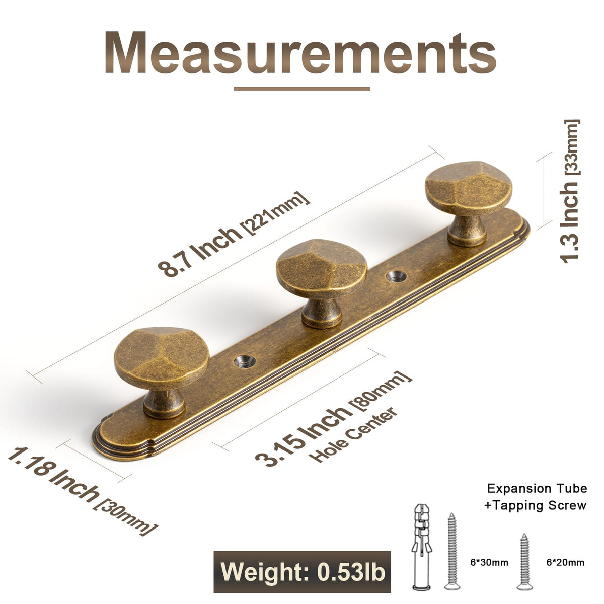 Goo-Ki Zinc Alloy Decorative Wall Mounted Coat Hook Rack, Heavy Duty Multipurpose Hanger