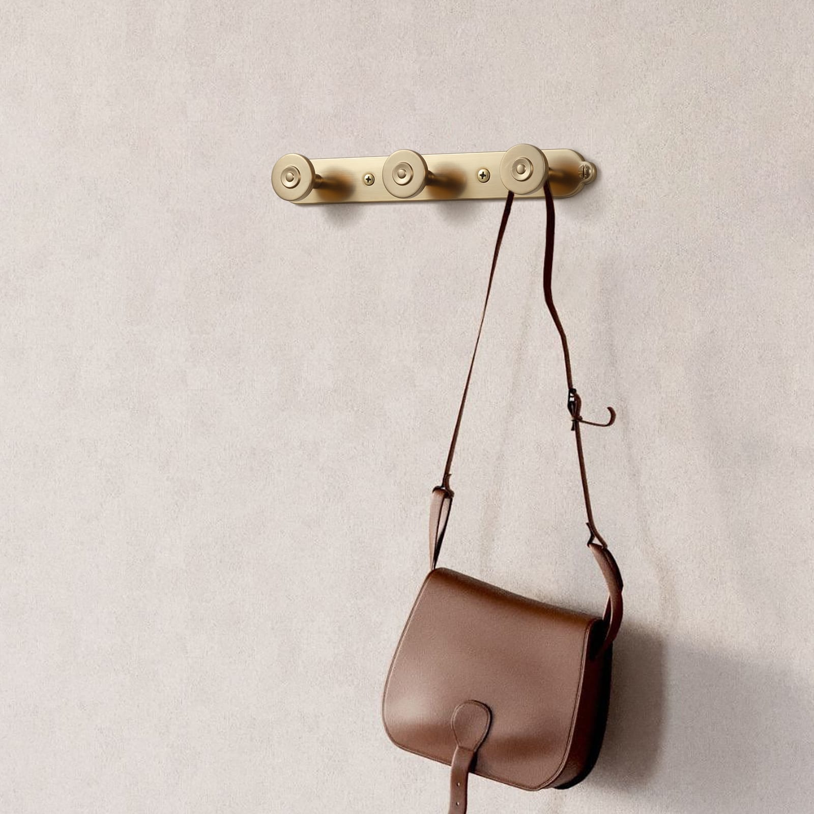 Goo-Ki Zinc Alloy Wall-Mounted Coat Hooks Decorative Multi-Hook Rail with Round Knobs Heavy-Duty Hanger Rail for Entryway, Bathroom & Bedroom