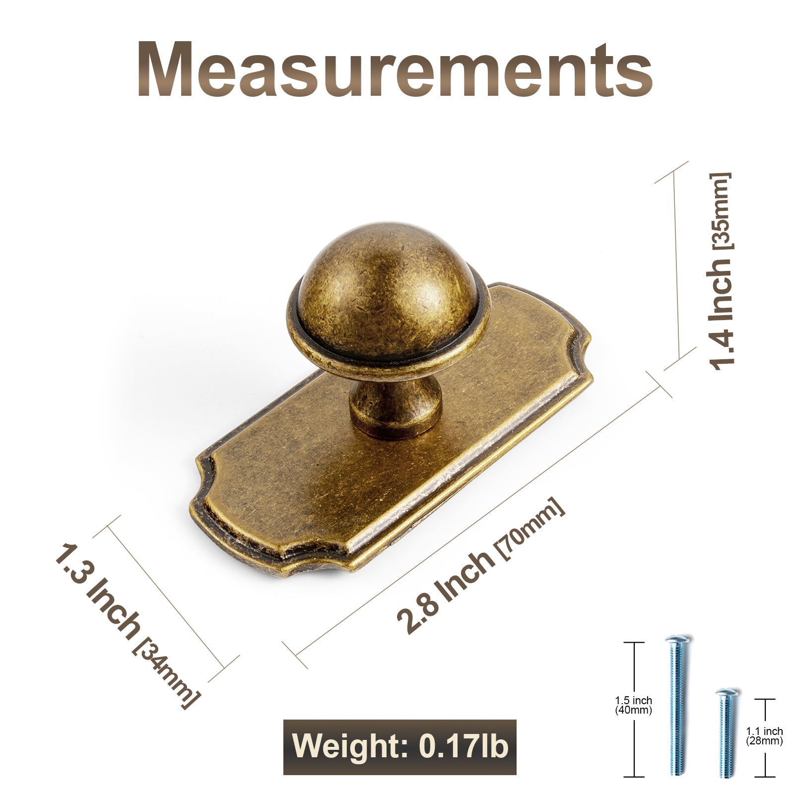 Mushroom Dome Zinc Alloy Cabinet Knobs, Classic Bulb Round Drawer Knob for Vanity Furniture Hardware