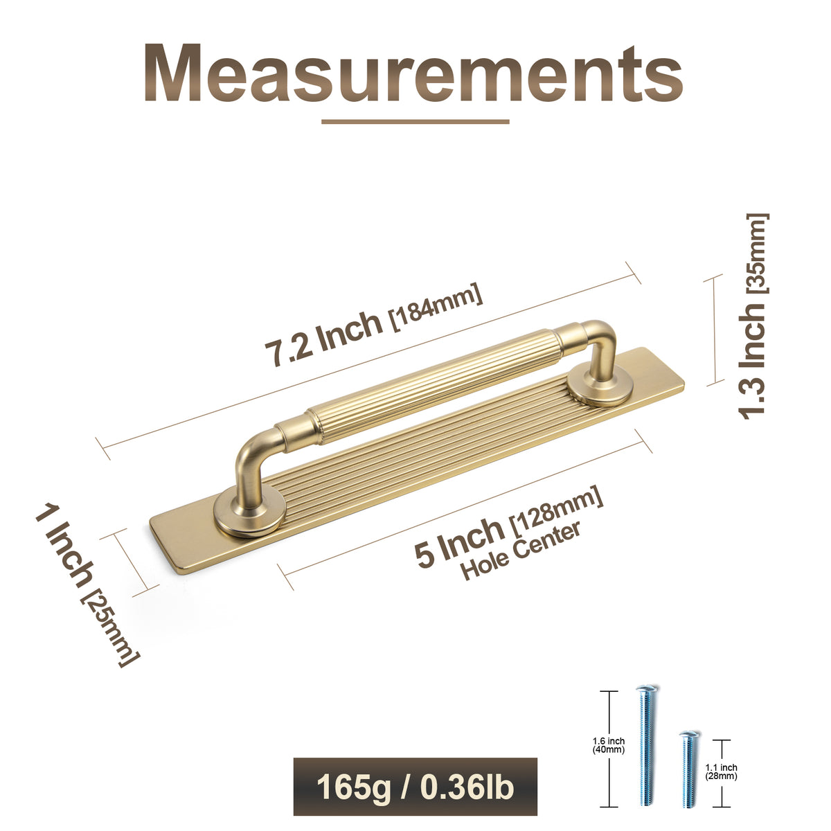 2 Pack Zinc Alloy Fluted Cabinet Handles with Ornate Backplates, Grooved Bar Pulls for Furniture Cabinet Hardware