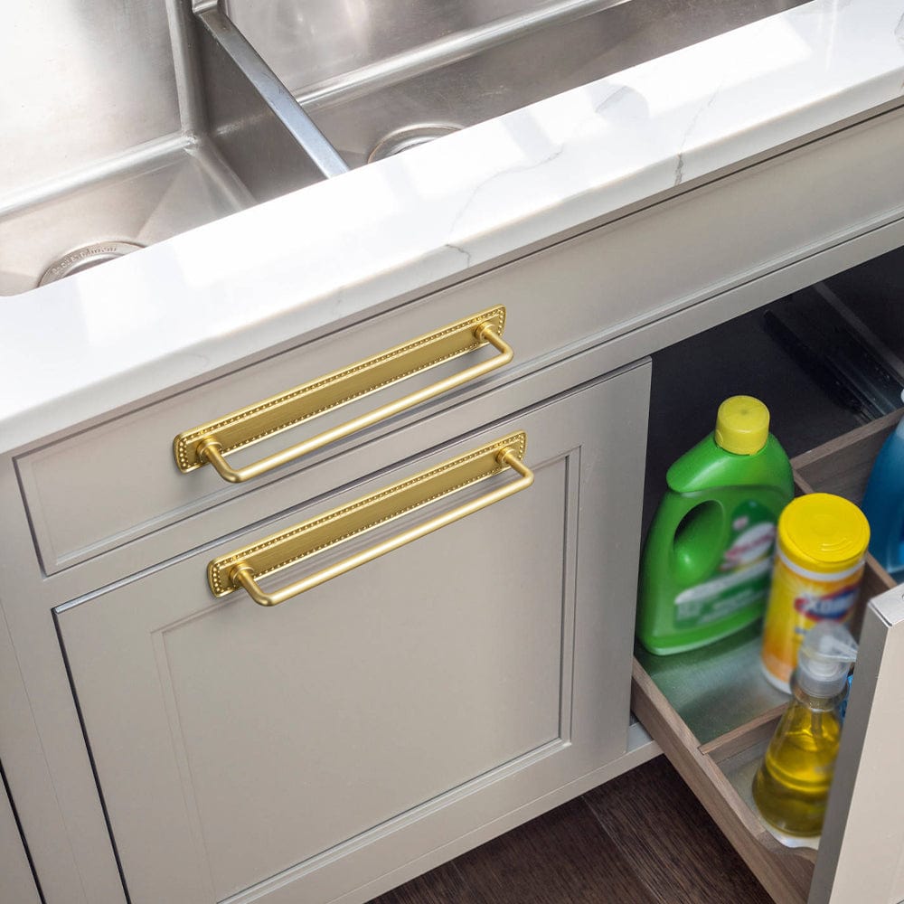 2 Pack Cabinet Bar Pulls with Back Plate Vintage Drawer Handles Home Improvement Hardware