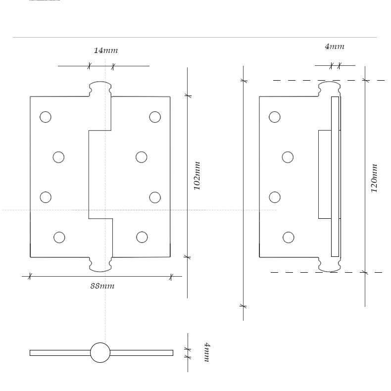 TONA 4 Inch Copper Door Hinge Brass Thick Hinge Interior Bedroom Door Hardware