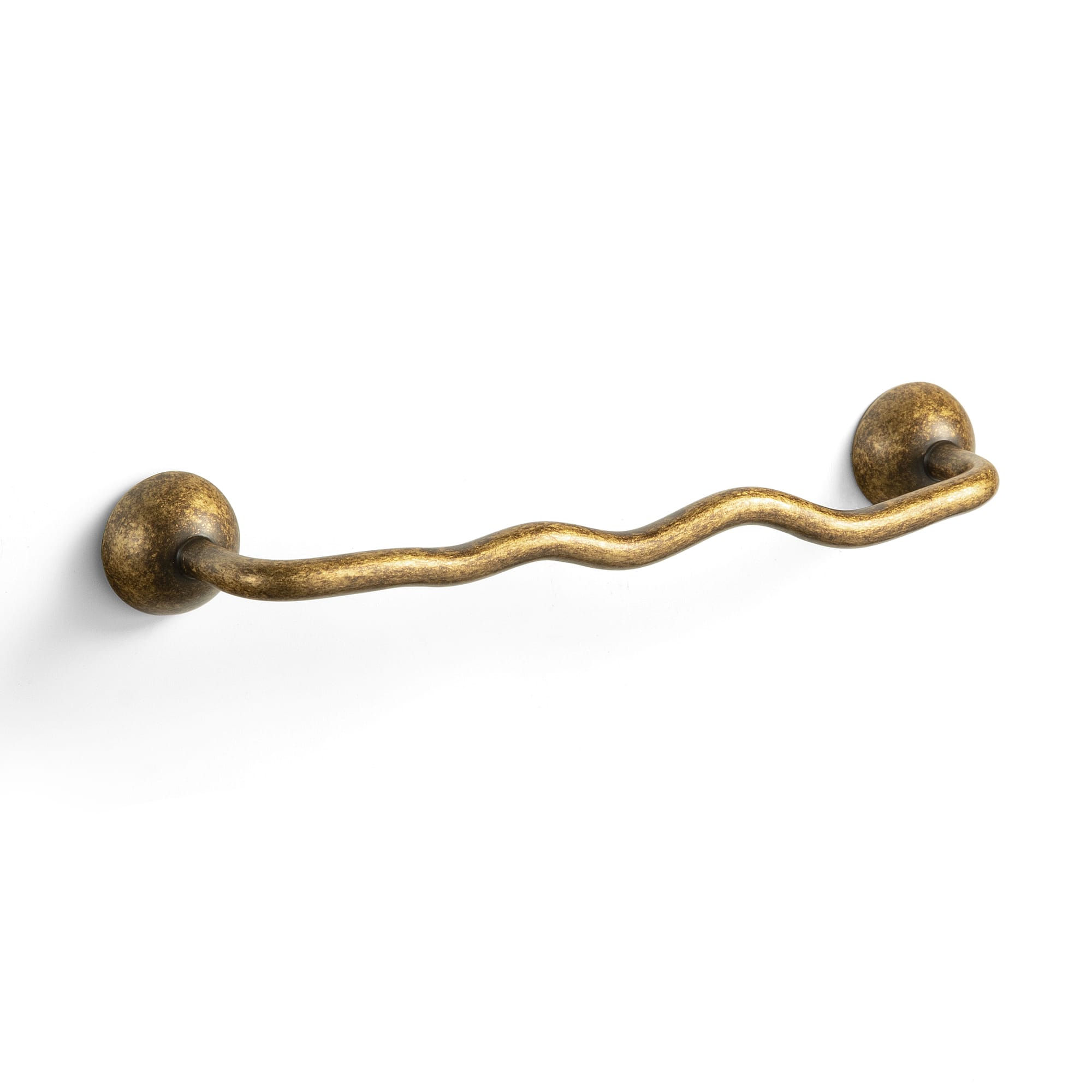 TONA Antique Brass / 5'' Hole Center / 2 Pack Titanium Silver Solid Brass Cabinet Pull - Stylish Wave Curved Design for Kitchen/Bathroom Cabinets